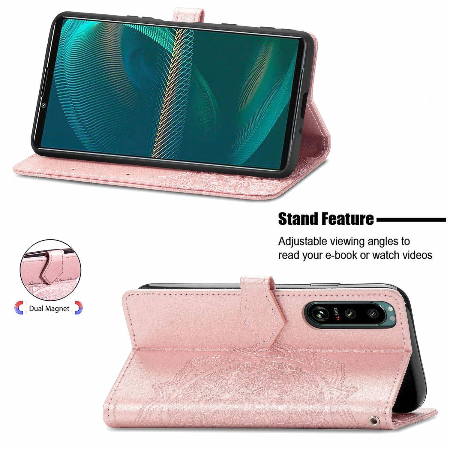 Sony Xperia 5 III Handyhülle Bookcover Rosa