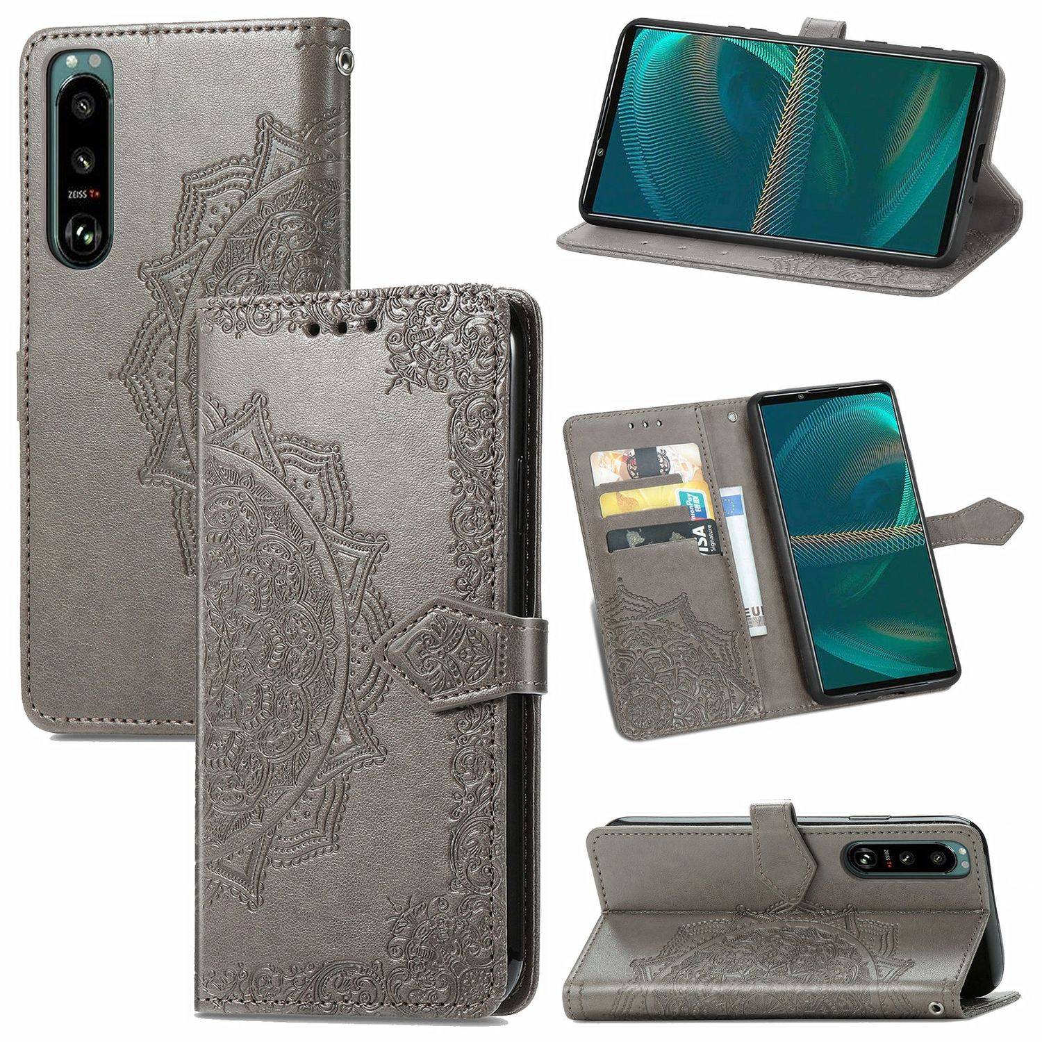 Sony Xperia 5 III Handyhülle Bookcover Grau