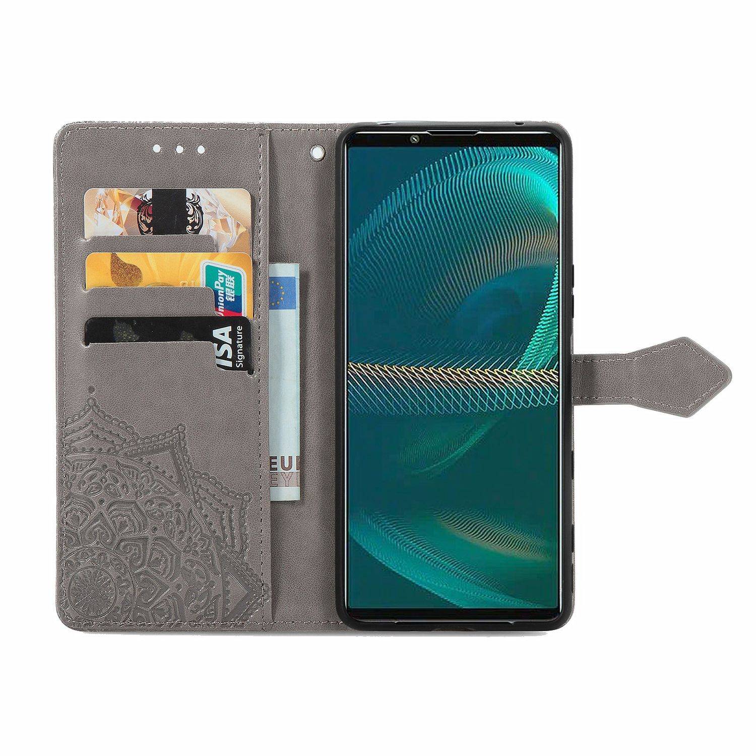 Sony Xperia 5 III Handyhülle Bookcover Grau