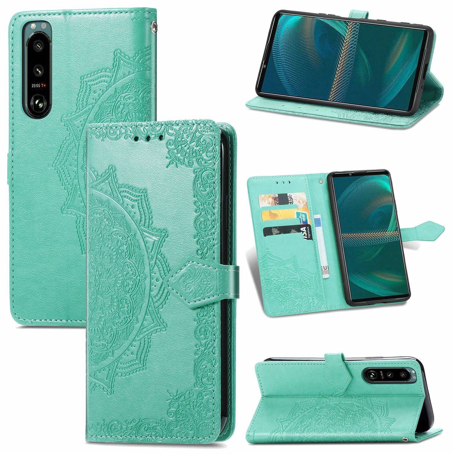 Sony Xperia 5 III Handyhülle Bookcover Grün