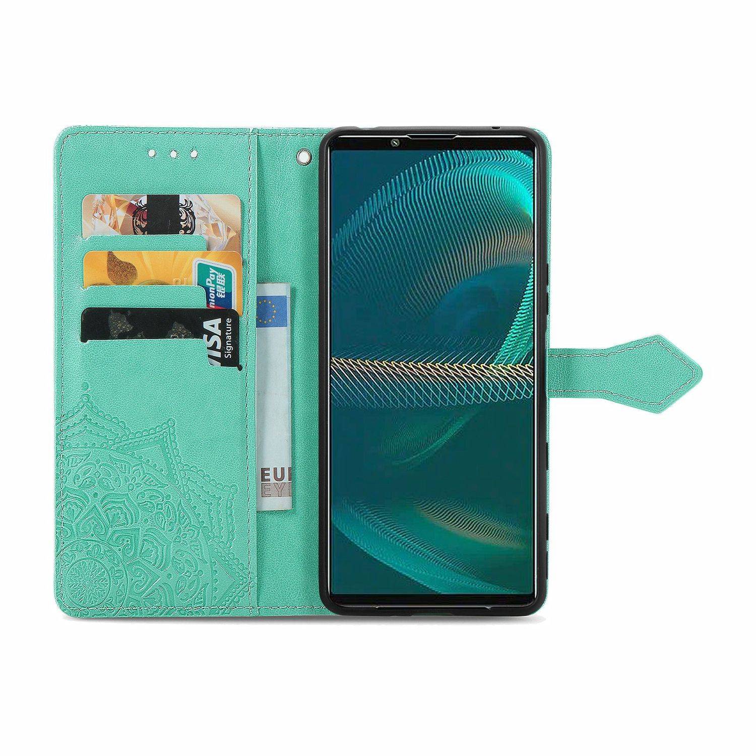 Sony Xperia 5 III Handyhülle Bookcover Grün