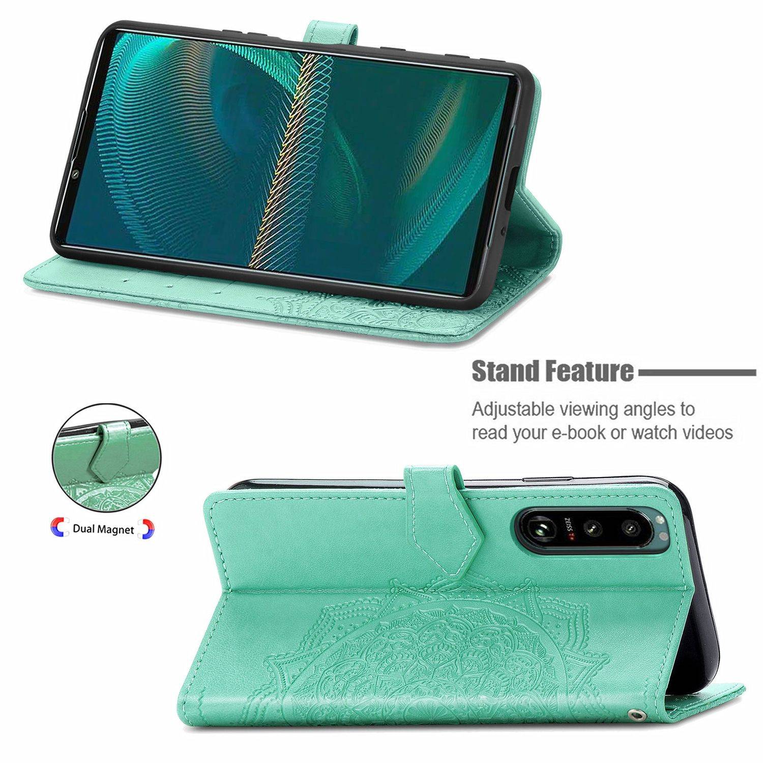 Sony Xperia 5 III Handyhülle Bookcover Grün