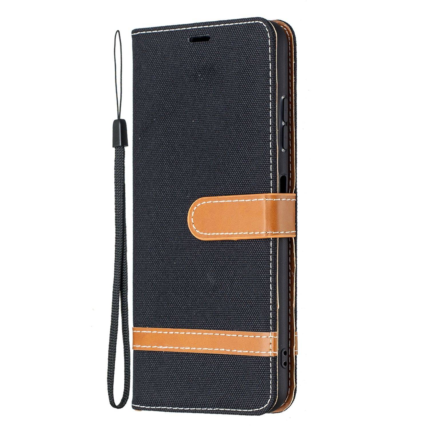 Hülle kompatibel mit Samsung Galaxy A22 5G Kunstleder Handyhülle - Handy Case Schwarz