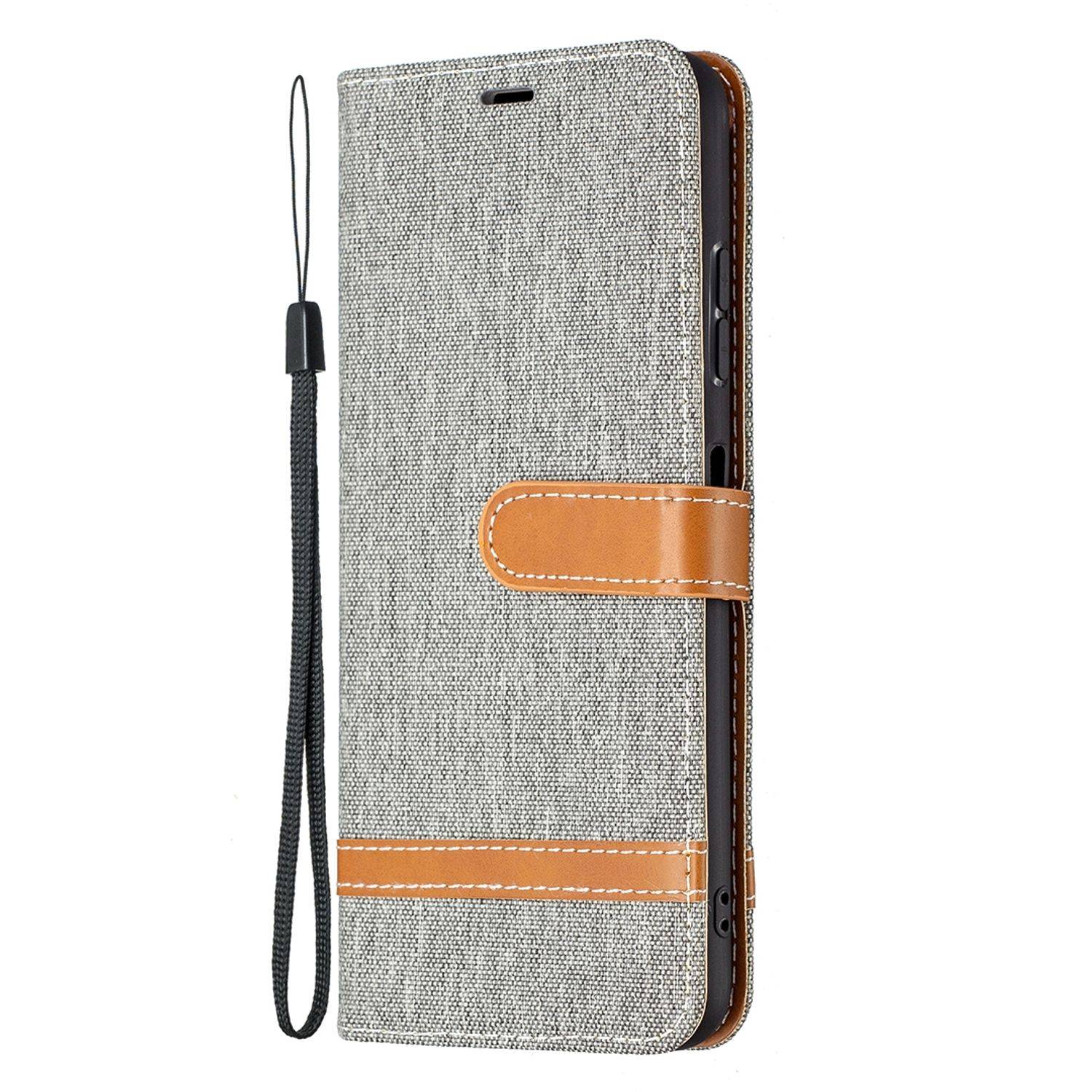 Hülle kompatibel mit Samsung Galaxy A22 5G Kunstleder Handyhülle - Handy Case Grau