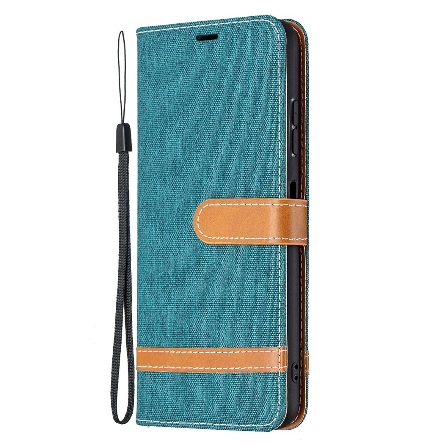 Hülle kompatibel mit Samsung Galaxy A22 5G Kunstleder Handyhülle - Handy Case Grün