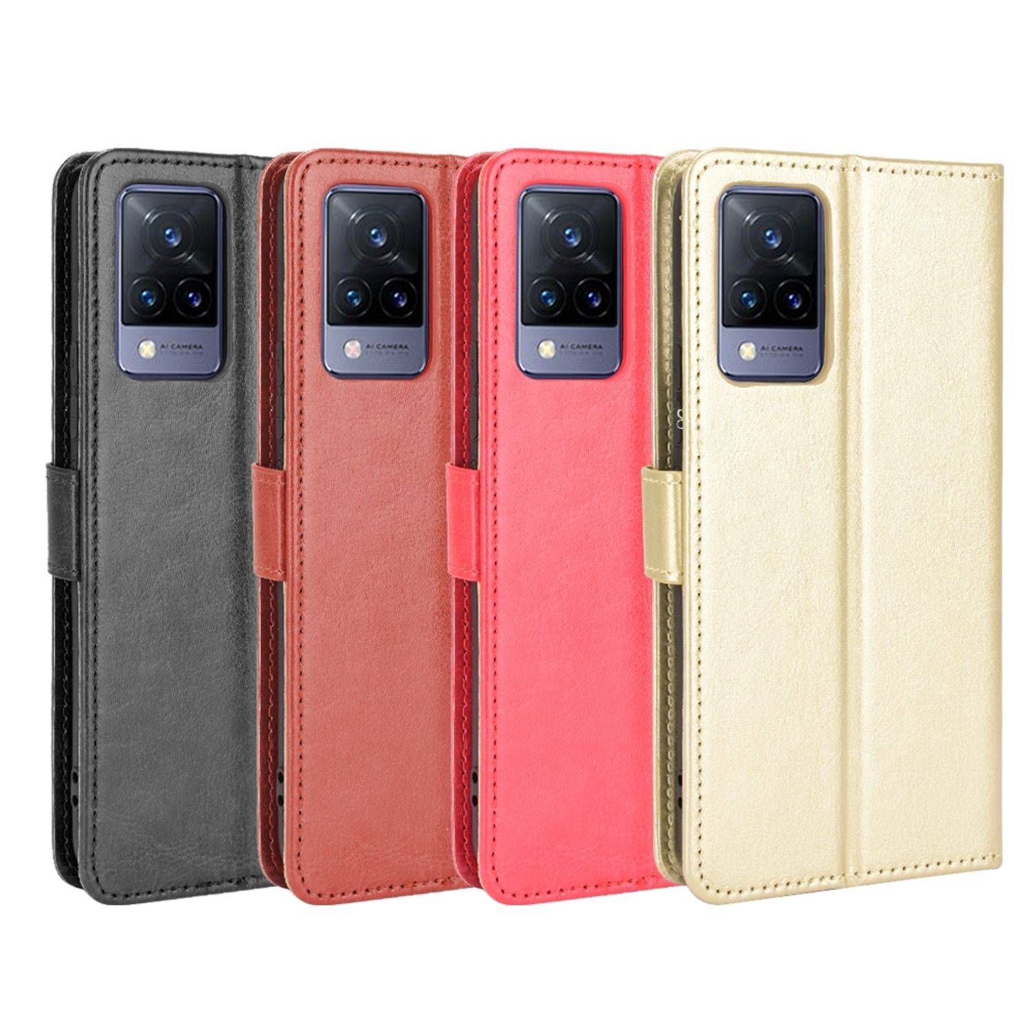 Vivo V21 4G / 5G Handyhülle Bookcover Schwarz