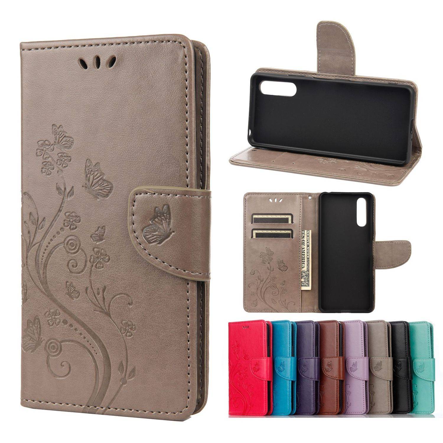 Sony Xperia 10 III Handyhülle Bookcover Grau