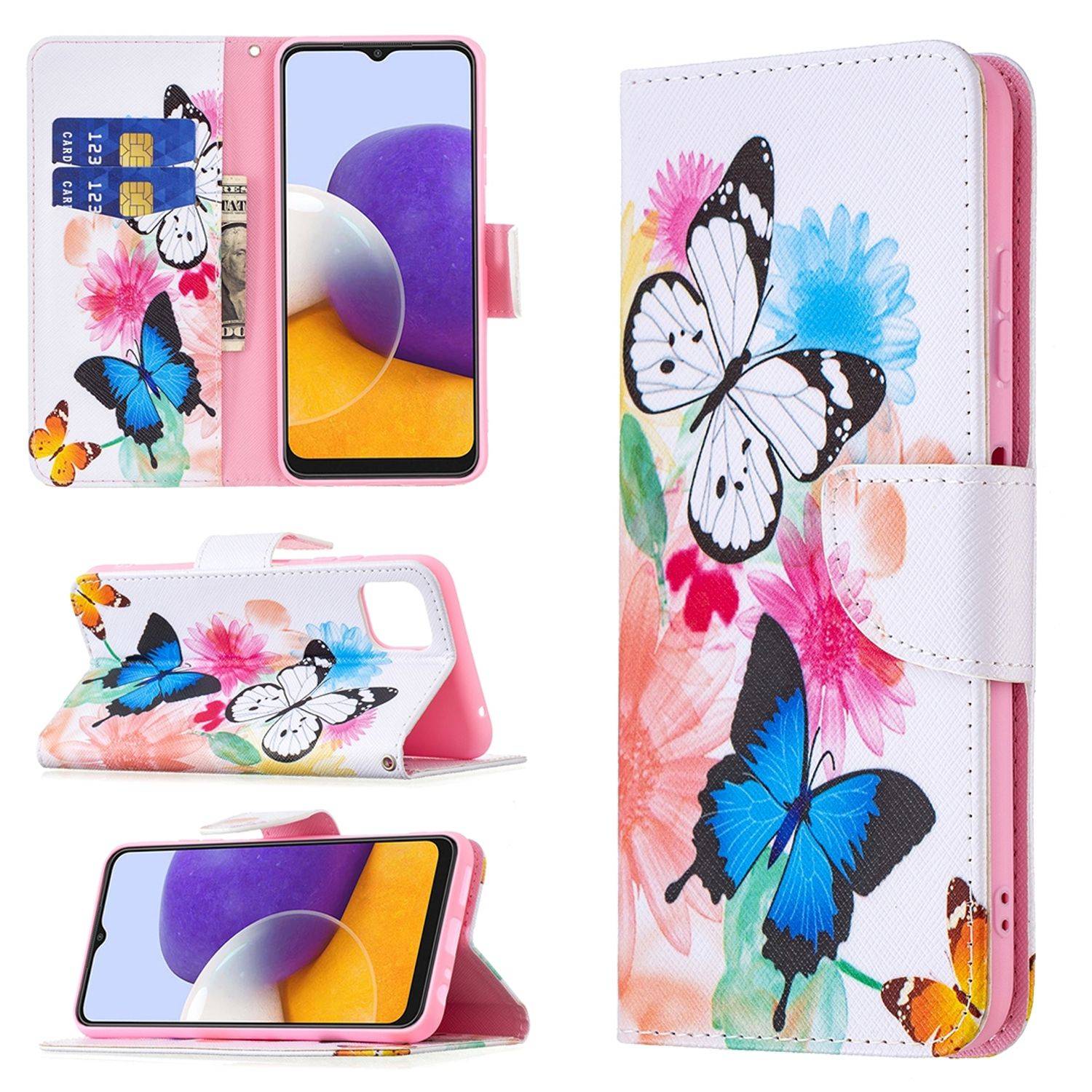 Samsung Galaxy A22 5G Handyhülle Bookcover Weiß