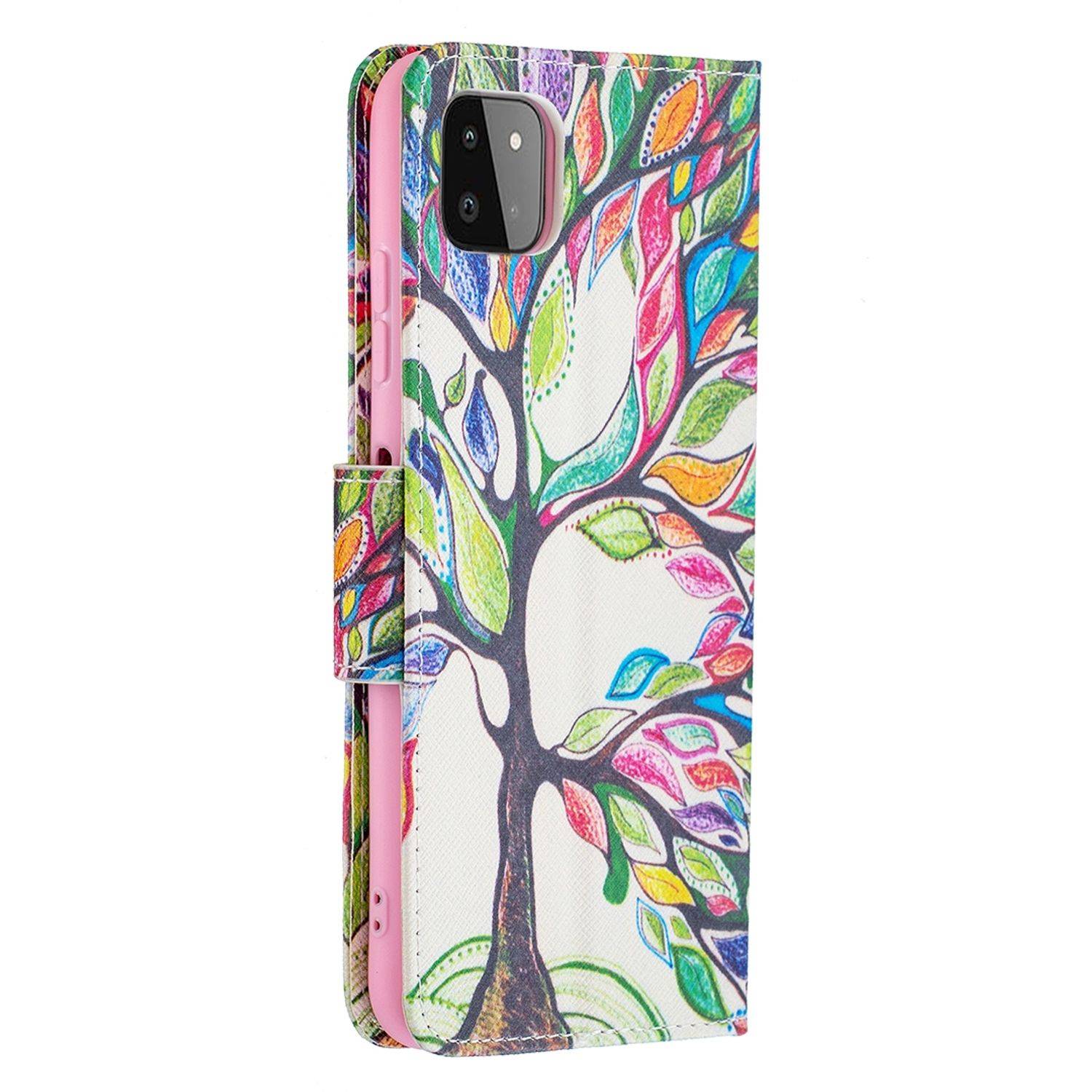 Hülle kompatibel mit Samsung Galaxy A22 5G Kunstleder Handyhülle - Handy Case Mehrfarbig