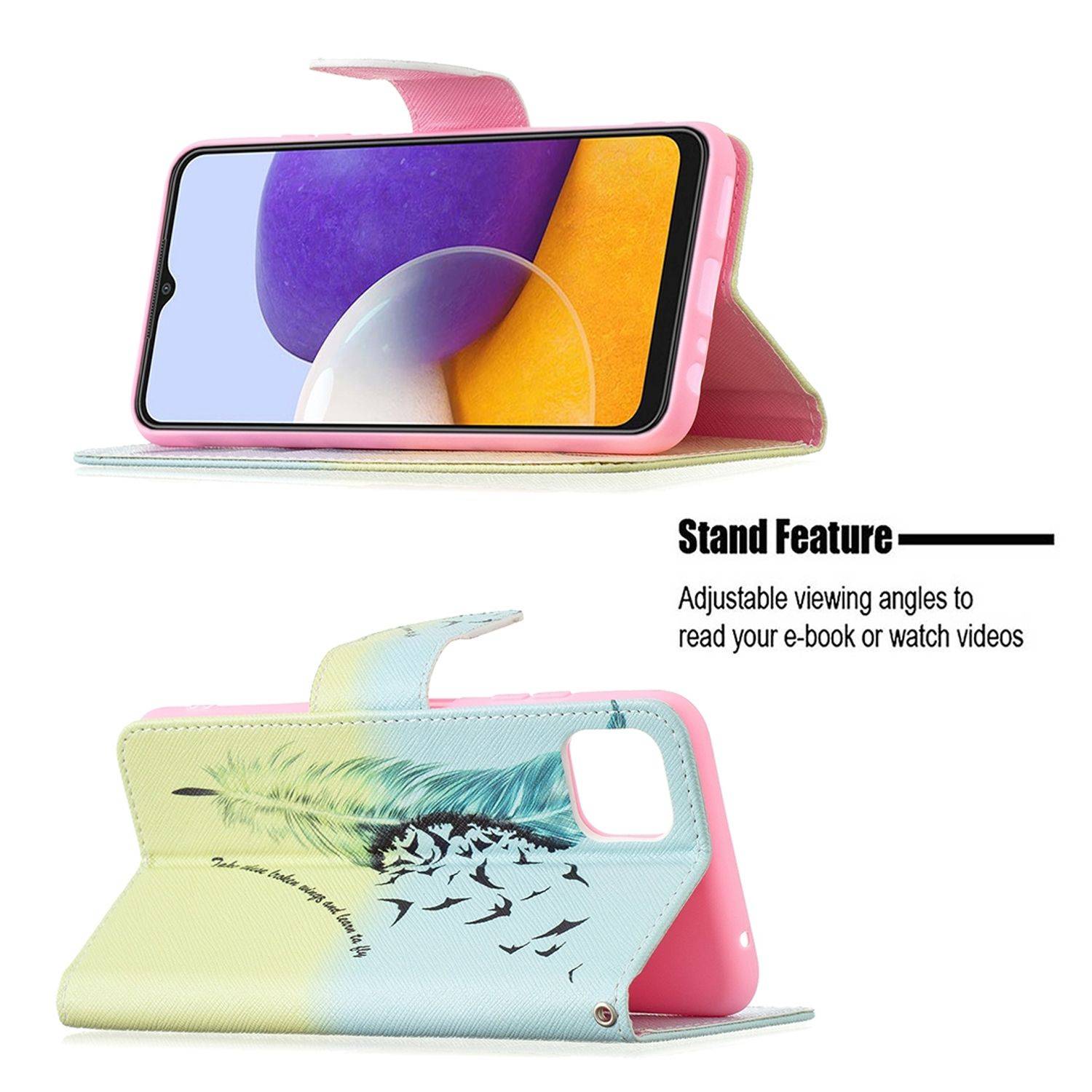 Samsung Galaxy A22 5G Handyhülle Bookcover Mehrfarbig