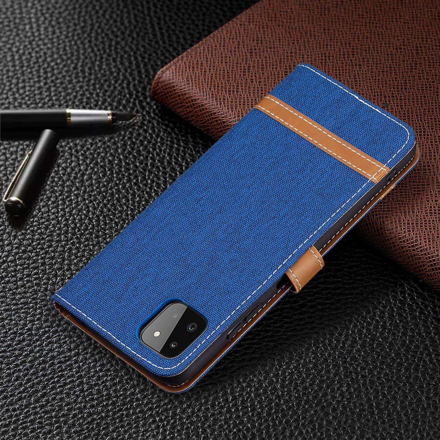 Samsung Galaxy A22 5G Handyhülle Bookcover Blau