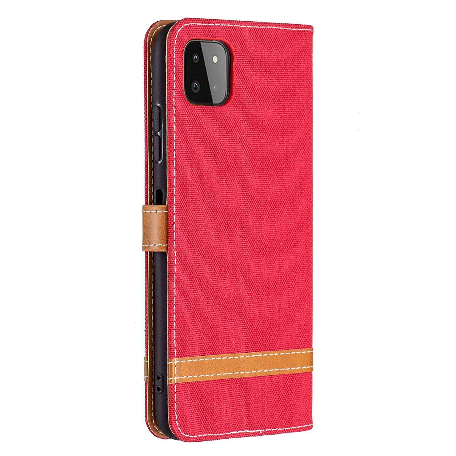 Samsung Galaxy A22 5G Handyhülle Bookcover Rot