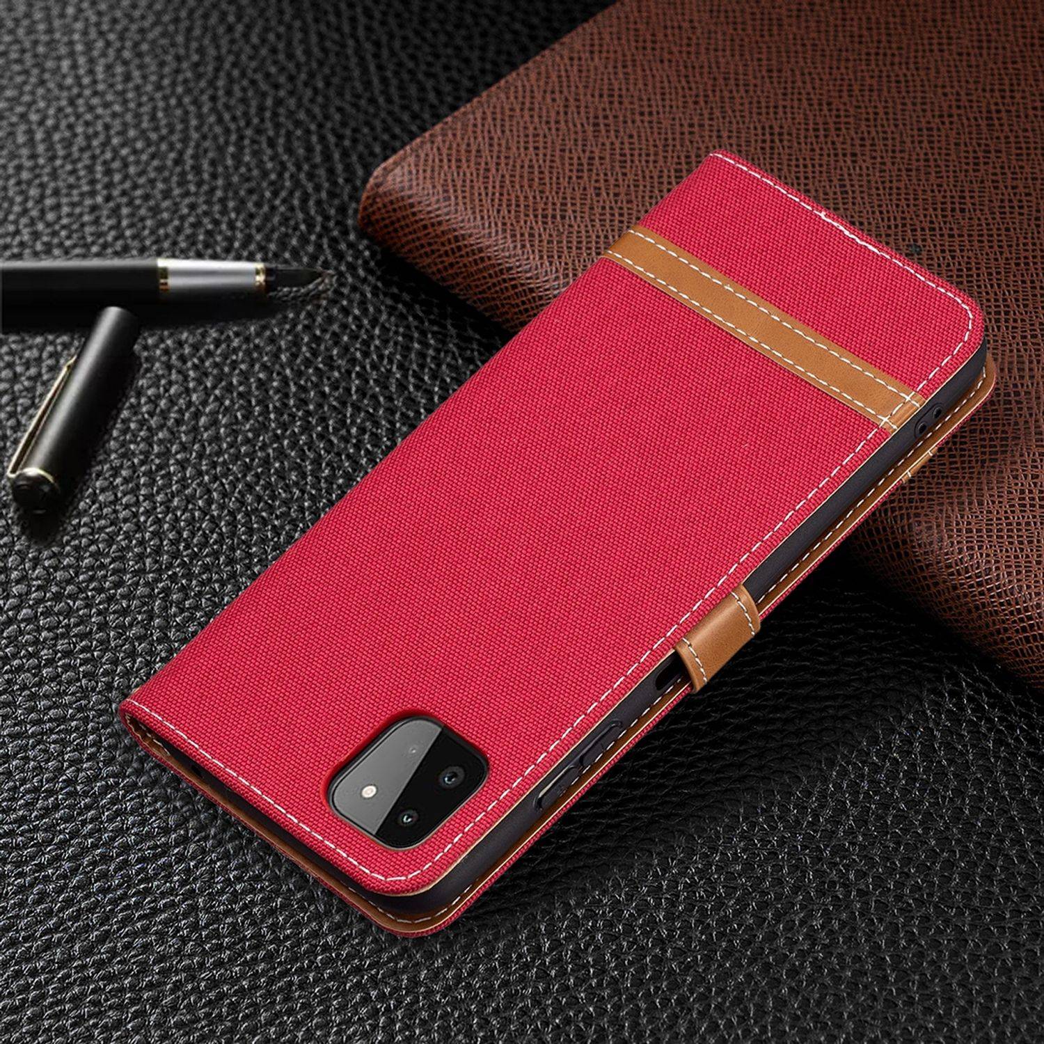 Samsung Galaxy A22 5G Handyhülle Bookcover Rot