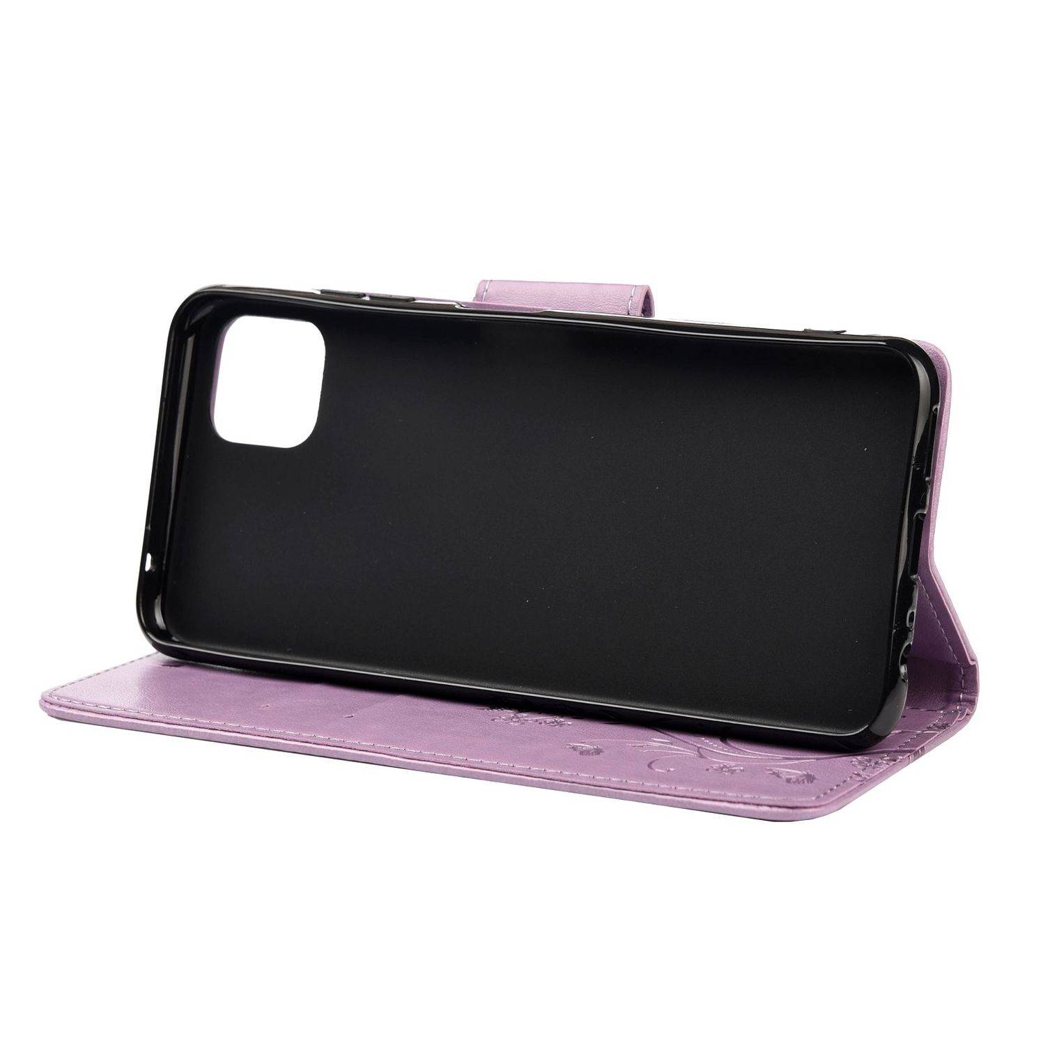 Hülle kompatibel mit Samsung Galaxy A22 5G Kunstleder Handyhülle - Handy Case Violett