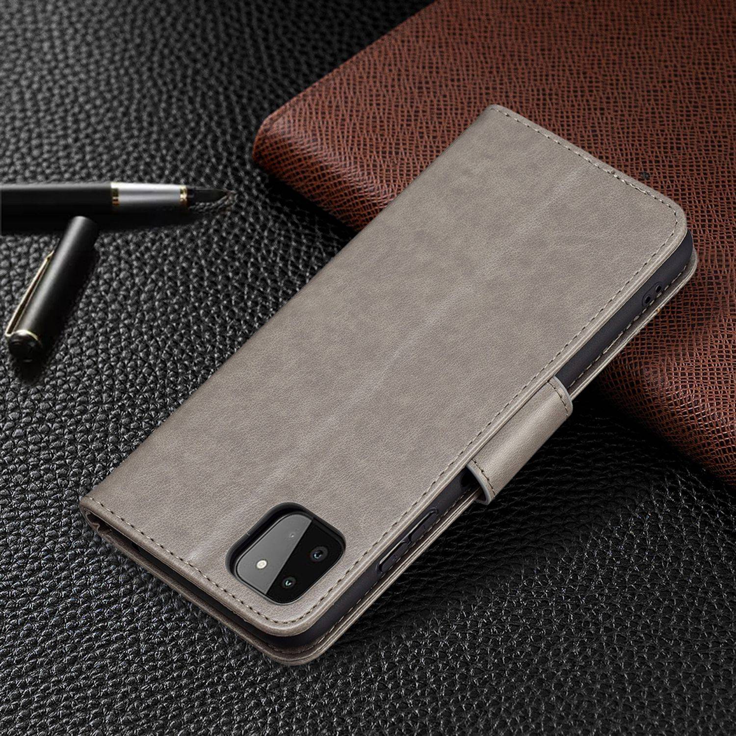 Samsung Galaxy A22 5G Handyhülle Bookcover Grau