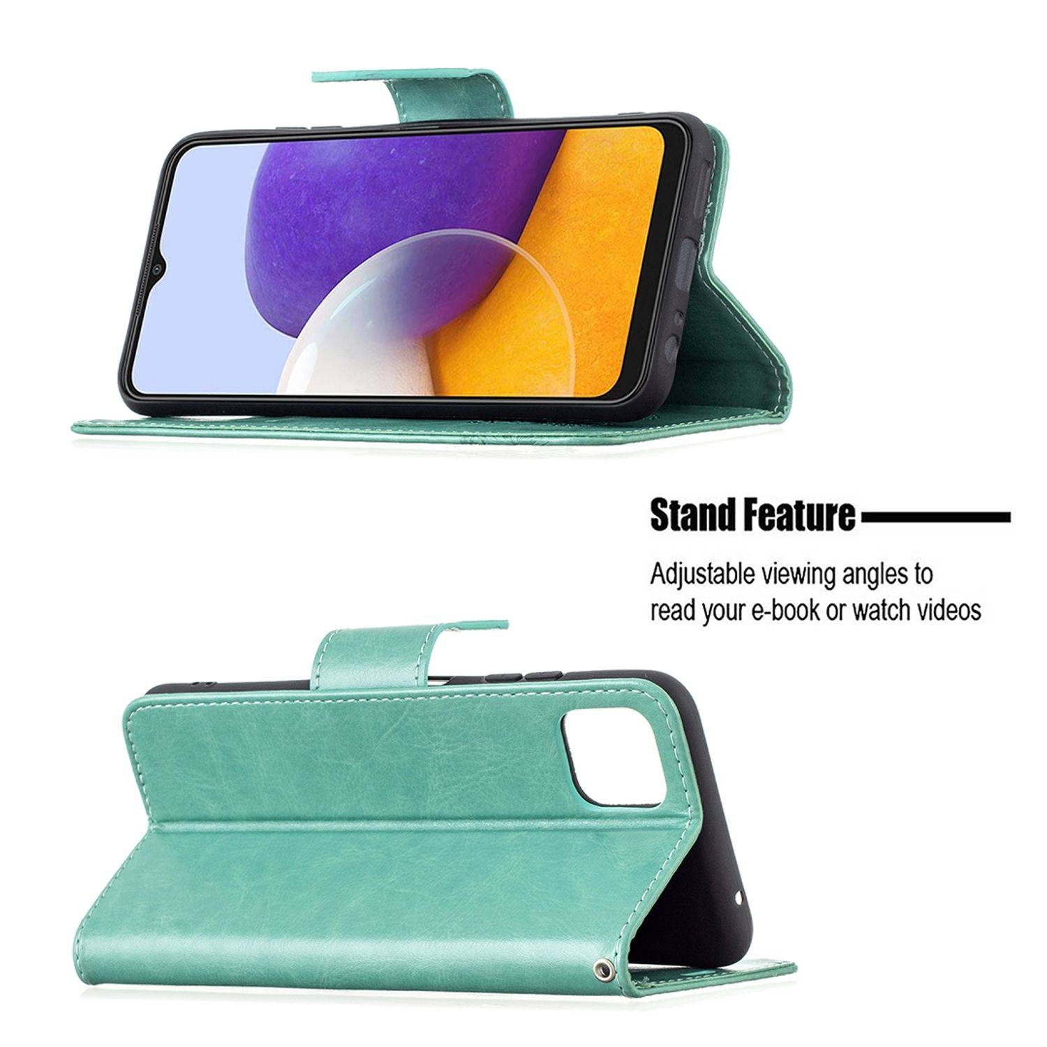 Samsung Galaxy A22 5G Handyhülle Bookcover Grün