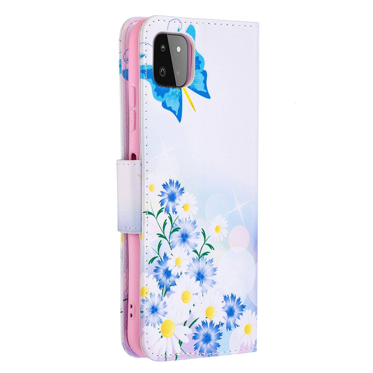 Hülle kompatibel mit Samsung Galaxy A22 5G Kunstleder Handyhülle - Handy Case Weiß