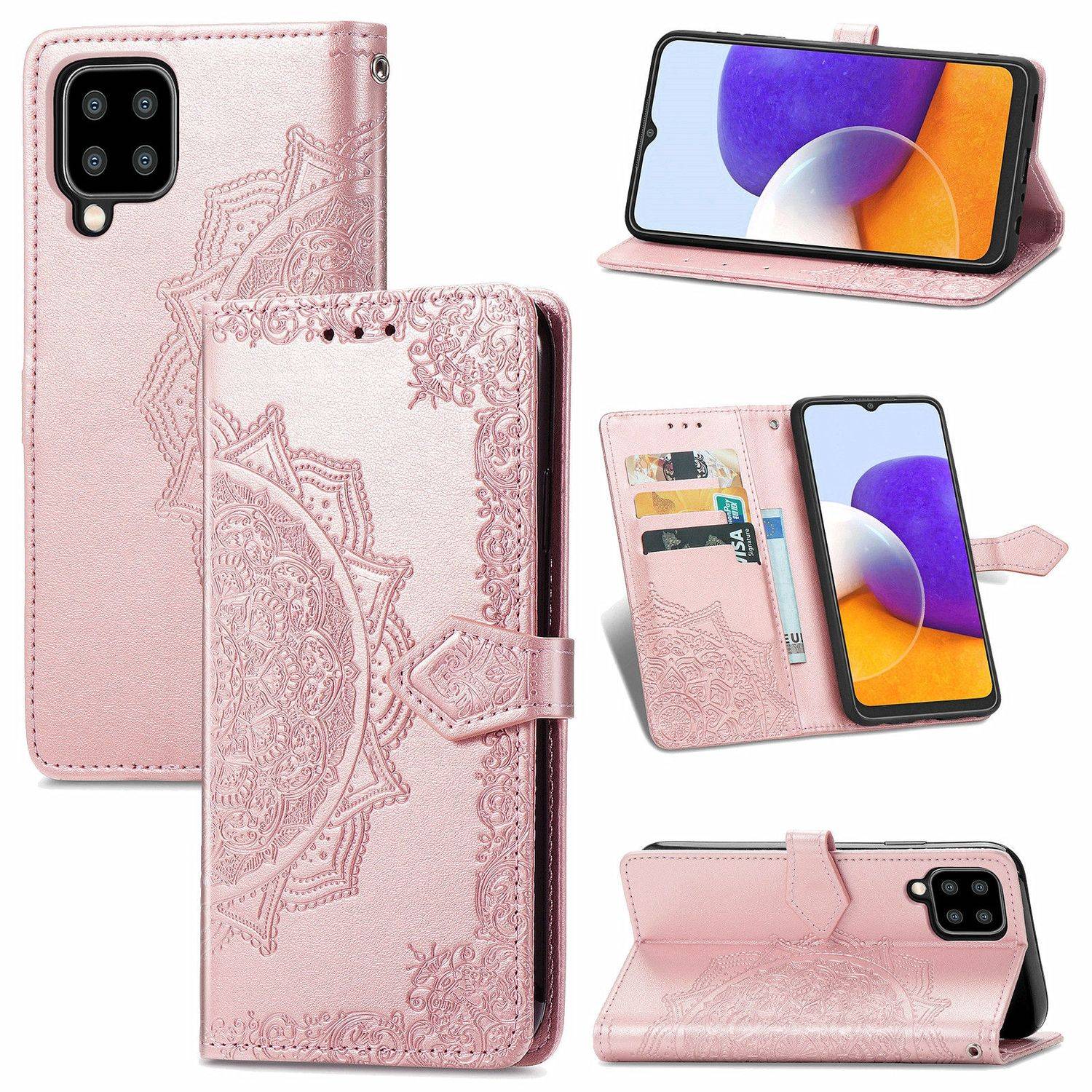 Samsung Galaxy A22 5G Handyhülle Bookcover Rosa