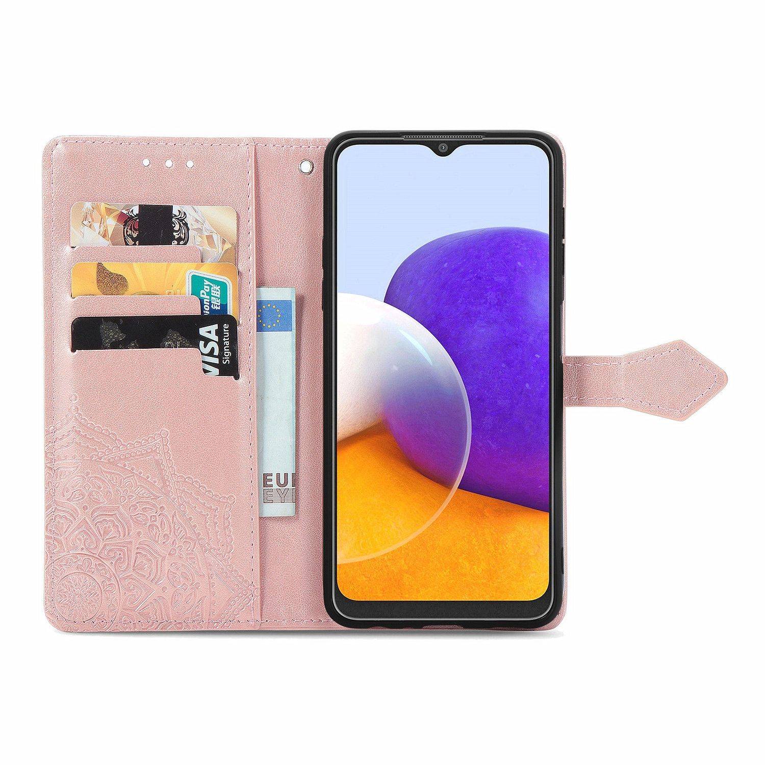 Samsung Galaxy A22 5G Handyhülle Bookcover Rosa