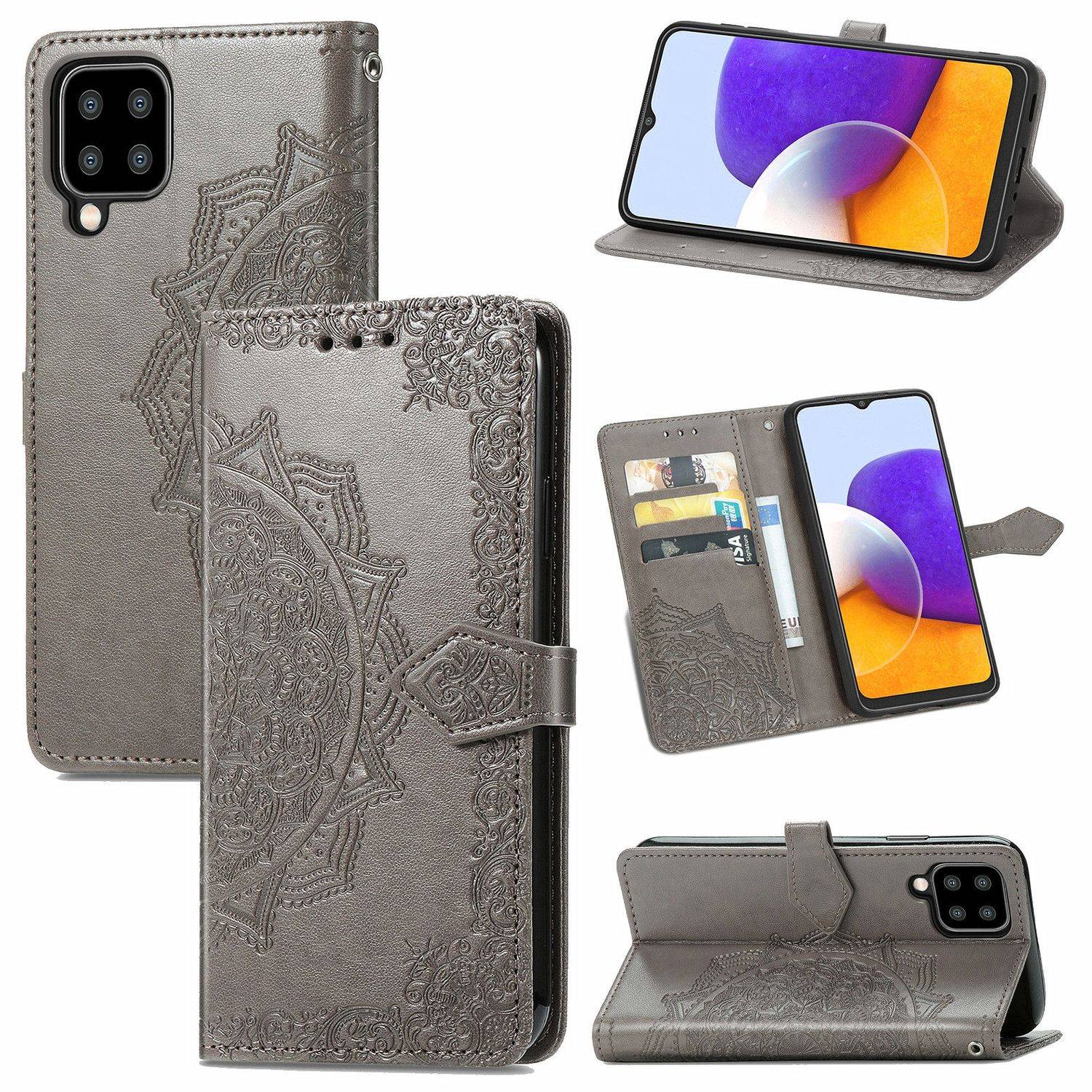 Samsung Galaxy A22 5G Handyhülle Bookcover Grau