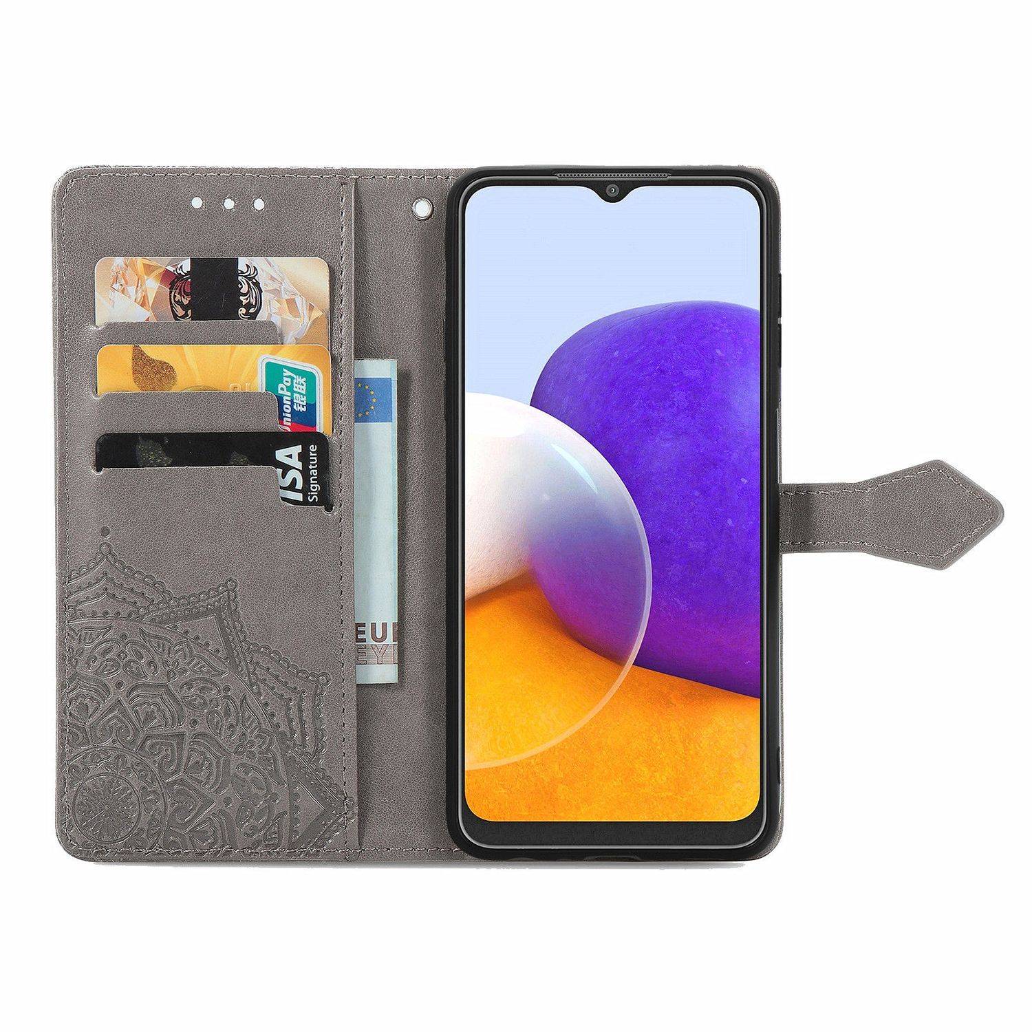 Samsung Galaxy A22 5G Handyhülle Bookcover Grau