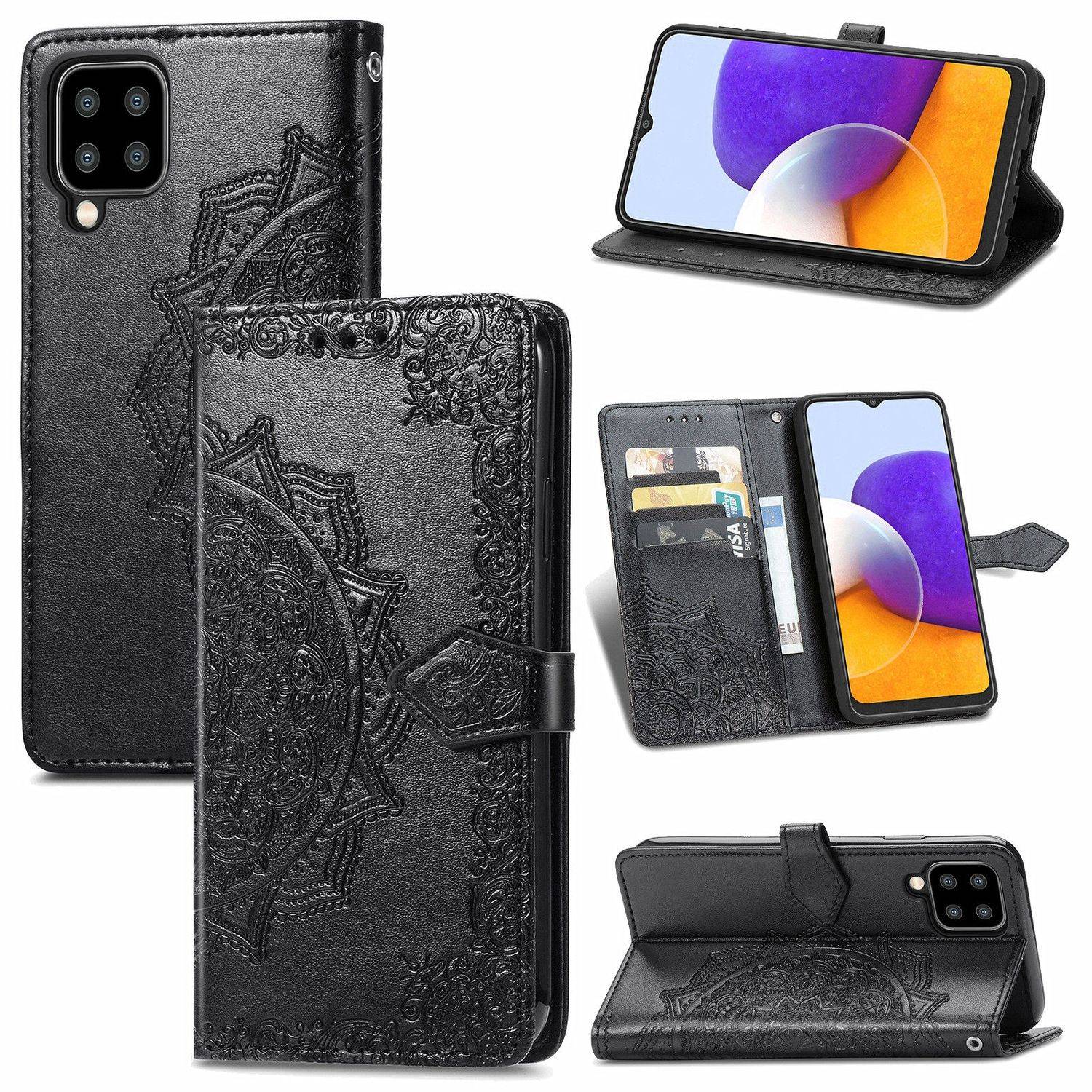 Samsung Galaxy A22 5G Handyhülle Bookcover Schwarz