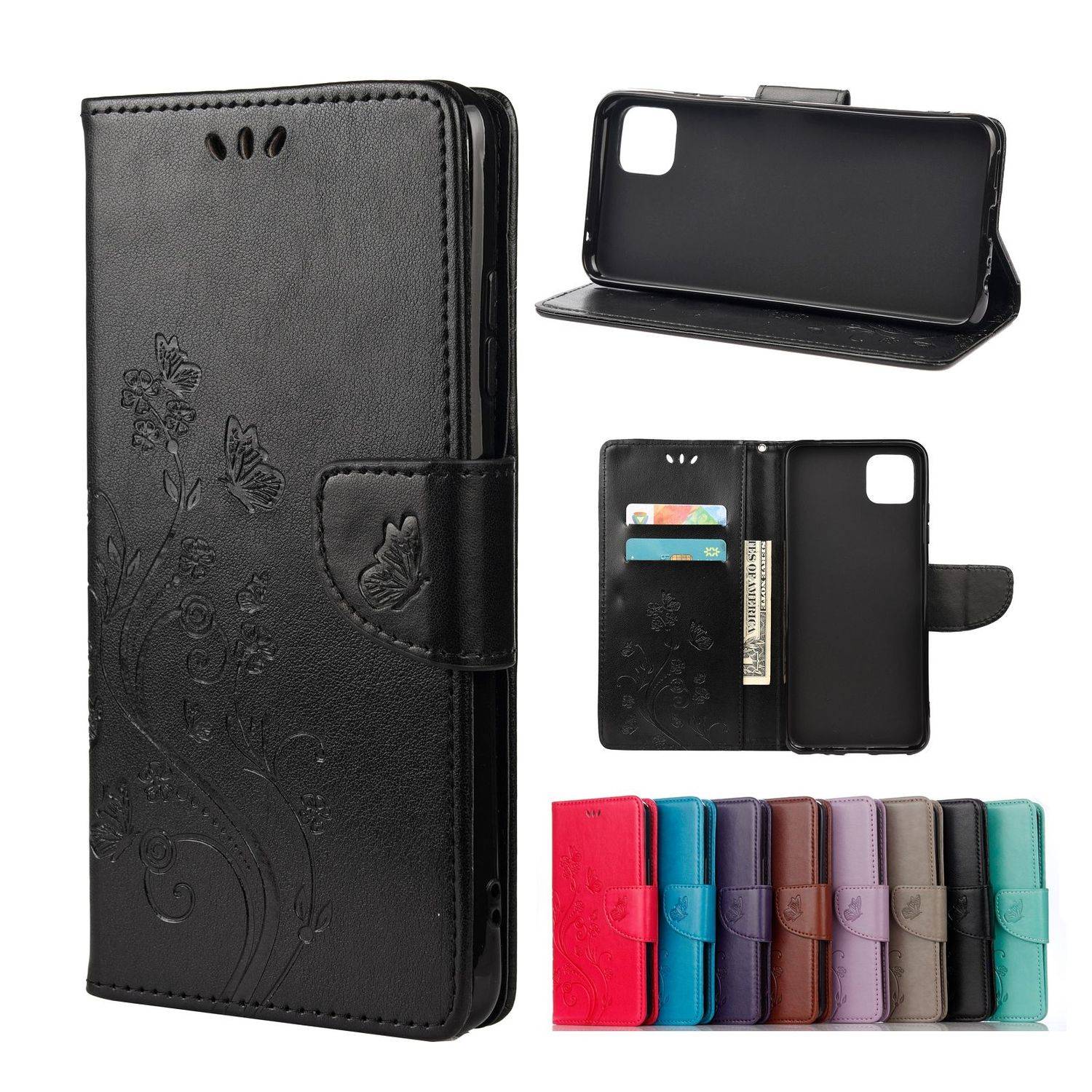 Samsung Galaxy A22 5G Handyhülle Bookcover Schwarz
