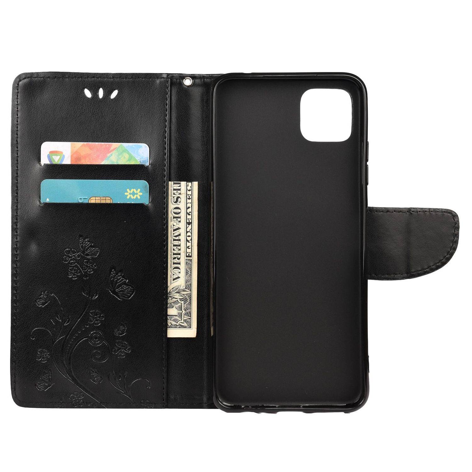 Samsung Galaxy A22 5G Handyhülle Bookcover Schwarz