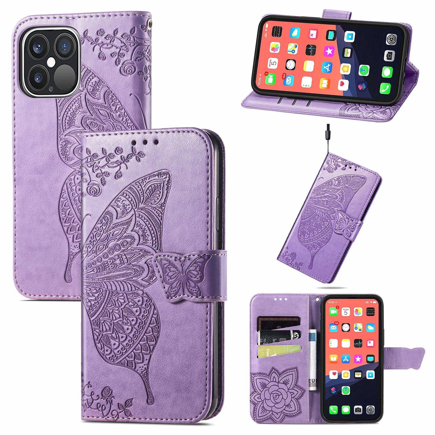 Apple iPhone 13 Pro Handyhülle Bookcover Violett