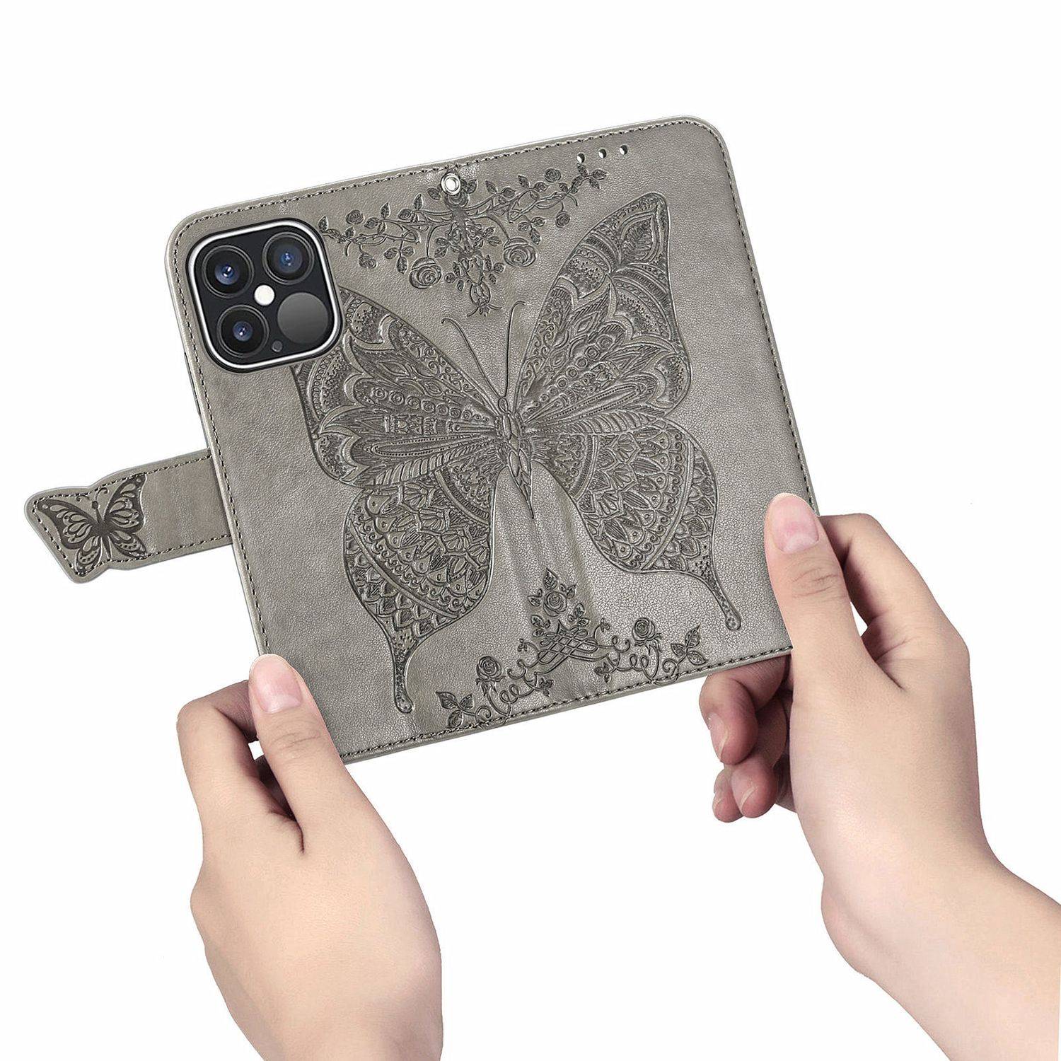 Hülle kompatibel mit Apple iPhone 13 Pro Kunstleder Handyhülle - Handy Case Grau