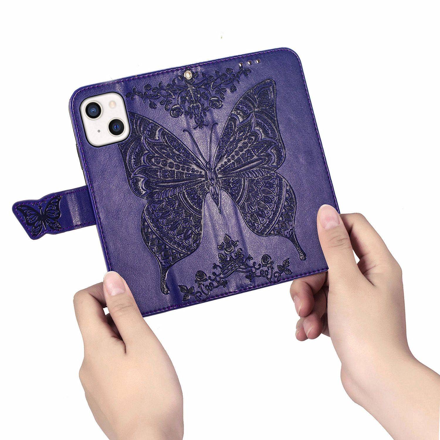 Hülle kompatibel mit Apple iPhone 13 Kunstleder Handyhülle - Handy Case Violett