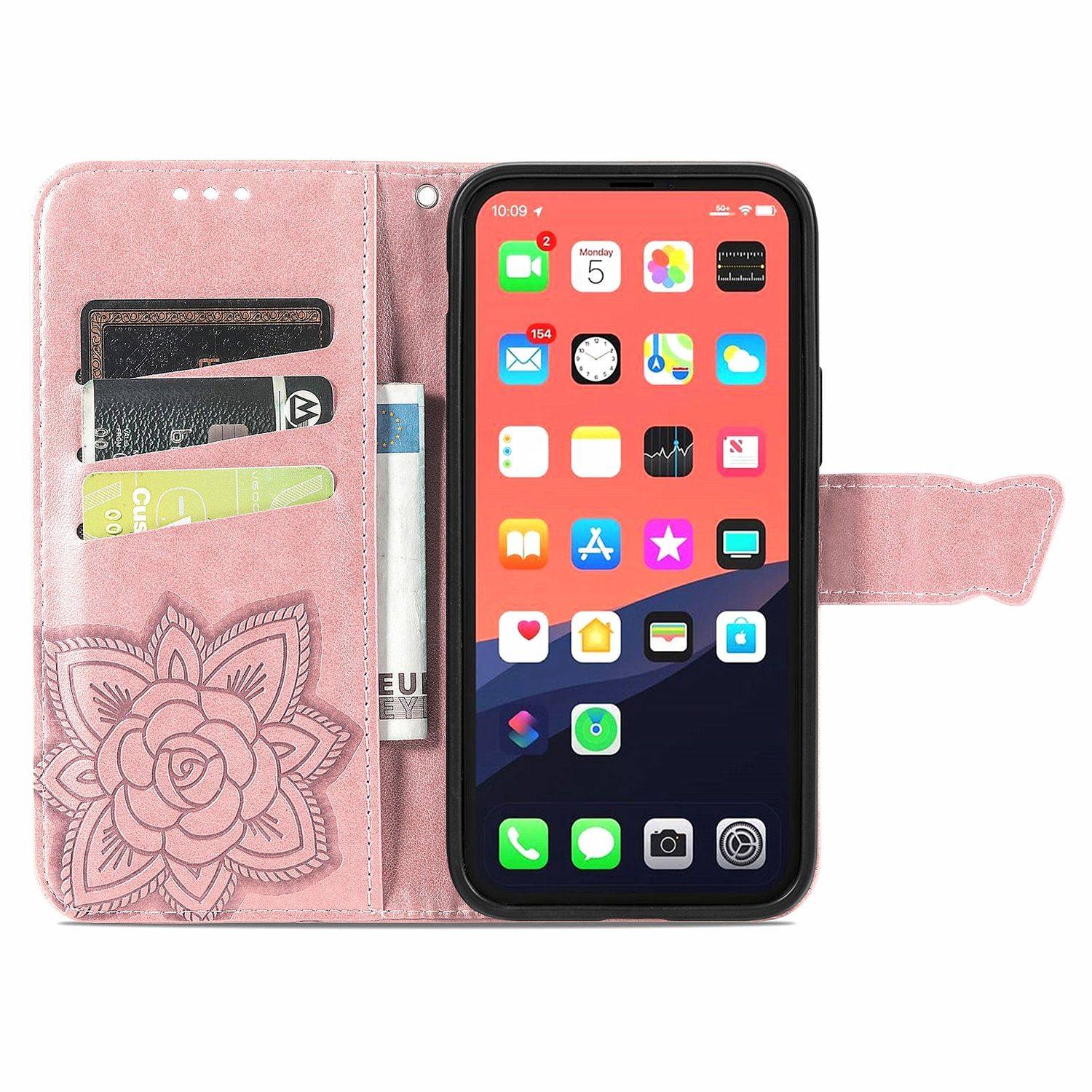 Hülle kompatibel mit Apple iPhone 13 Kunstleder Handyhülle - Handy Case Rosa