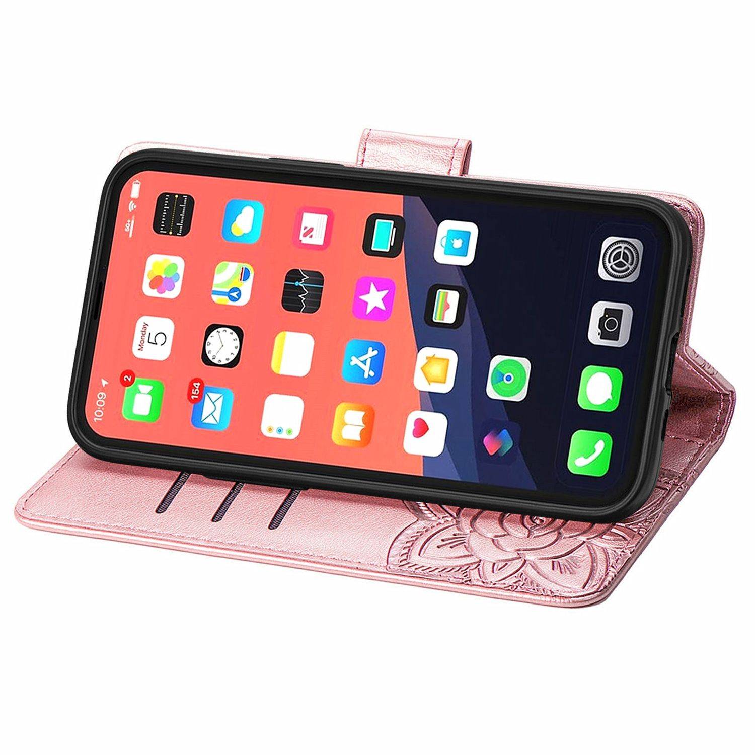 Hülle kompatibel mit Apple iPhone 13 Kunstleder Handyhülle - Handy Case Rosa