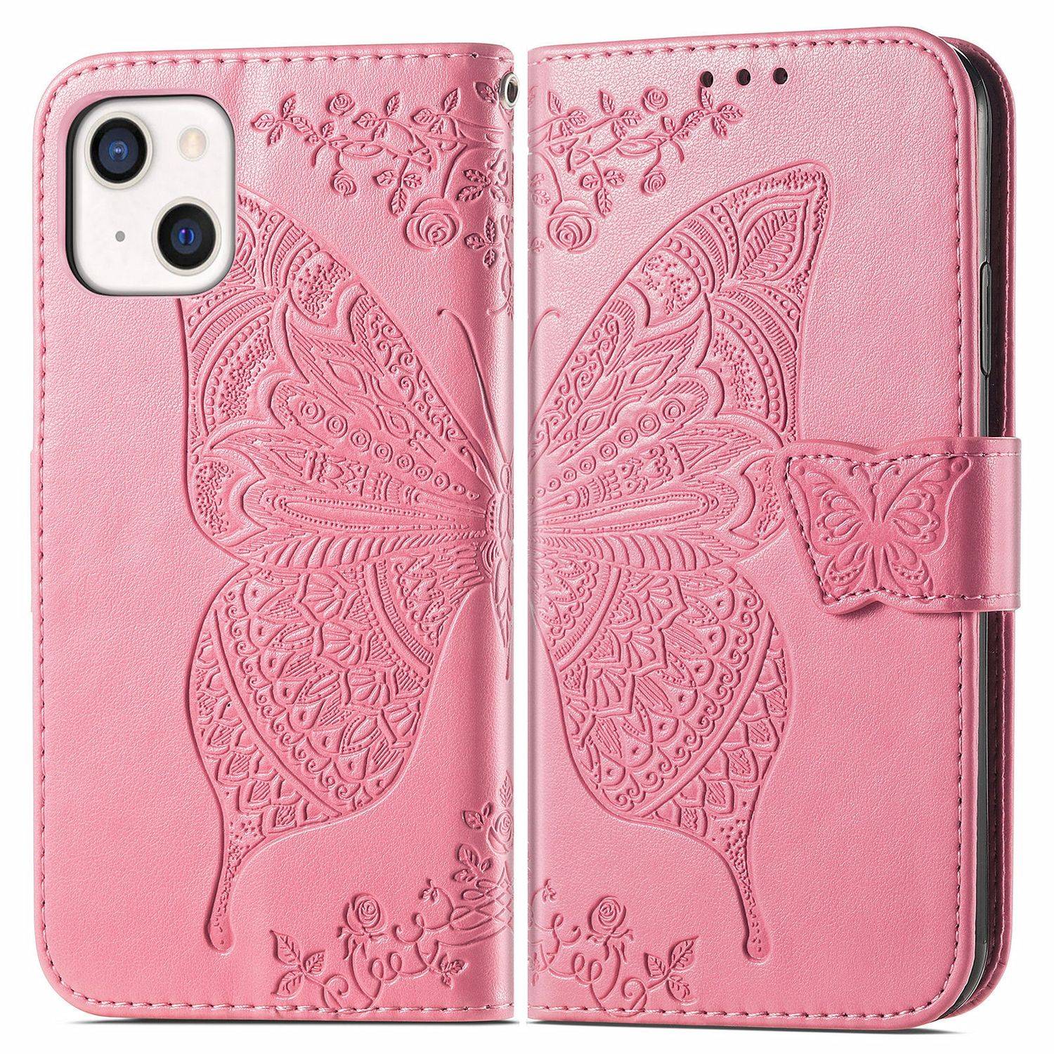 Hülle kompatibel mit Apple iPhone 13 Kunstleder Handyhülle - Handy Case Rosa