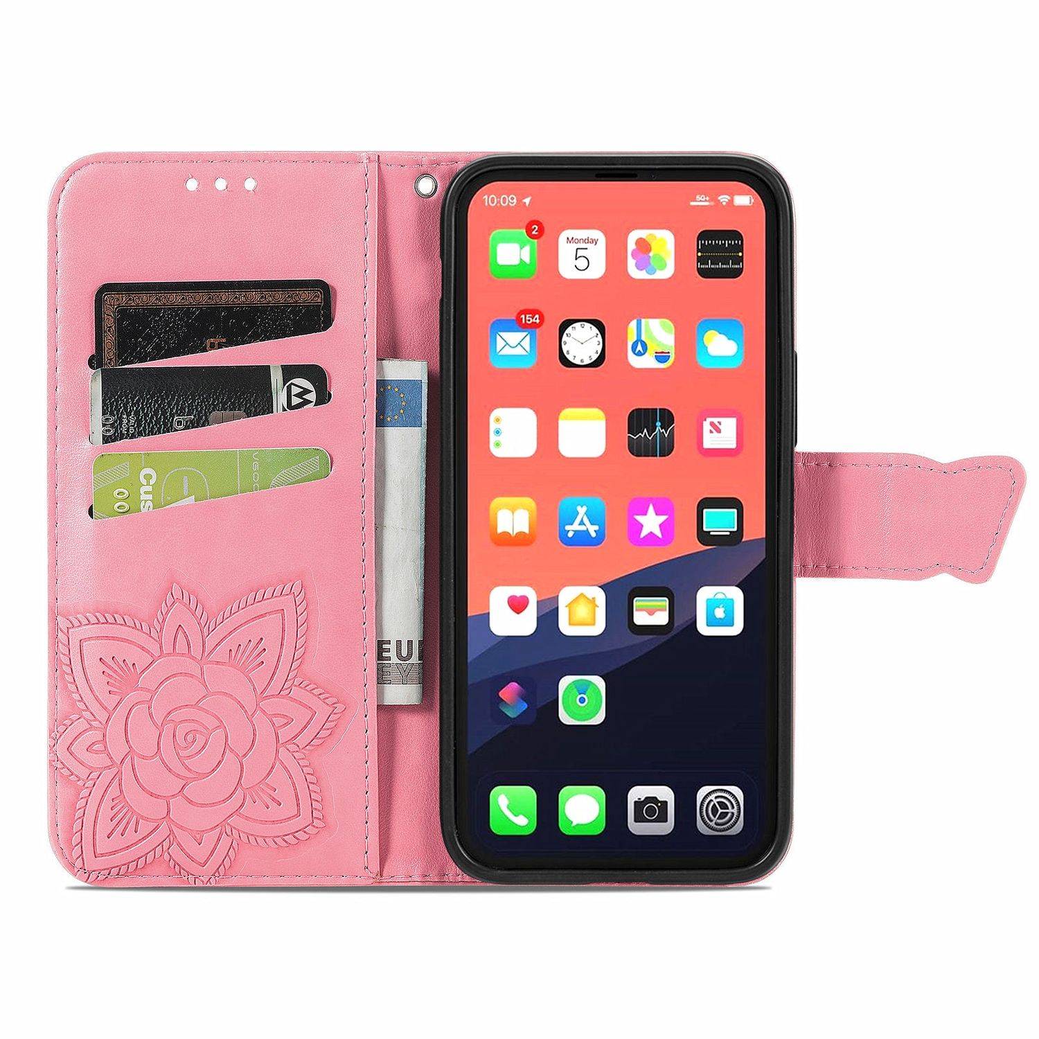 Hülle kompatibel mit Apple iPhone 13 Kunstleder Handyhülle - Handy Case Rosa