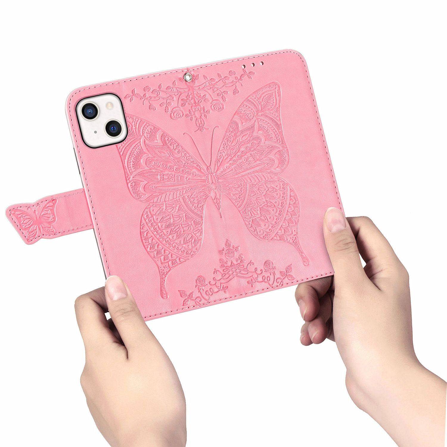 Hülle kompatibel mit Apple iPhone 13 Kunstleder Handyhülle - Handy Case Rosa