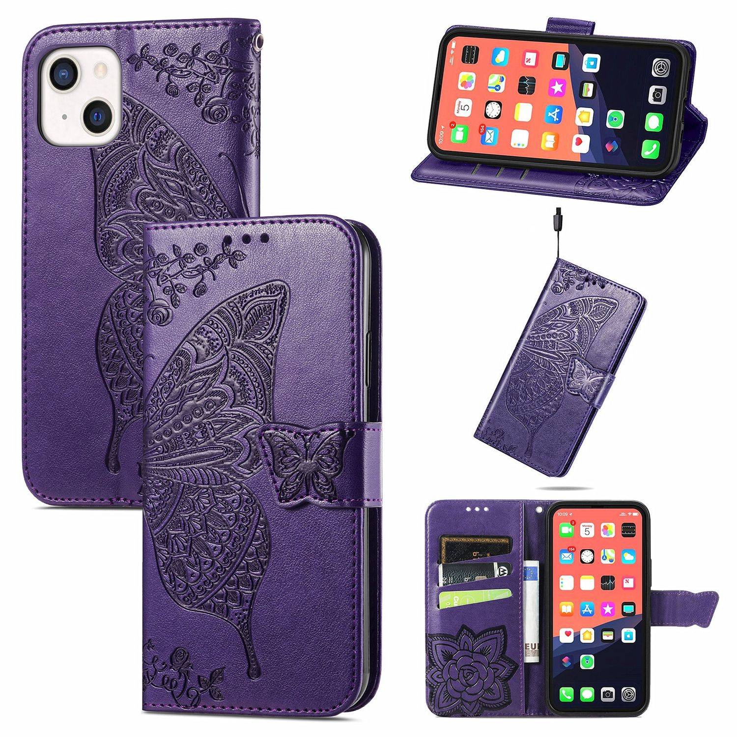 Apple iPhone 13 mini Handyhülle Bookcover Violett