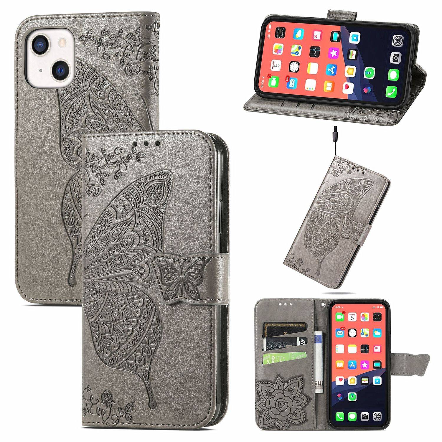 Apple iPhone 13 mini Handyhülle Bookcover Grau