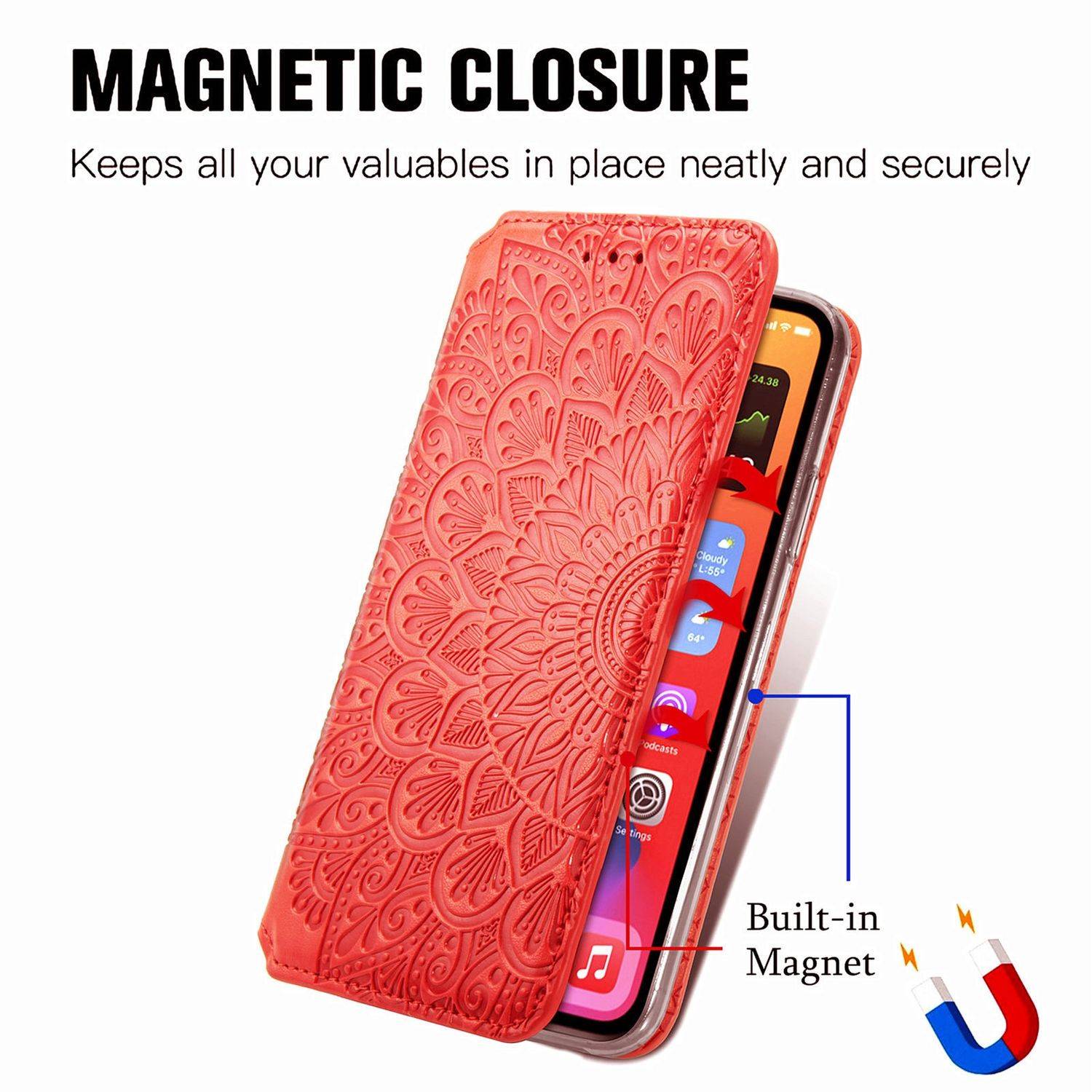 Apple iPhone 13 mini Handyhülle Bookcover Rot