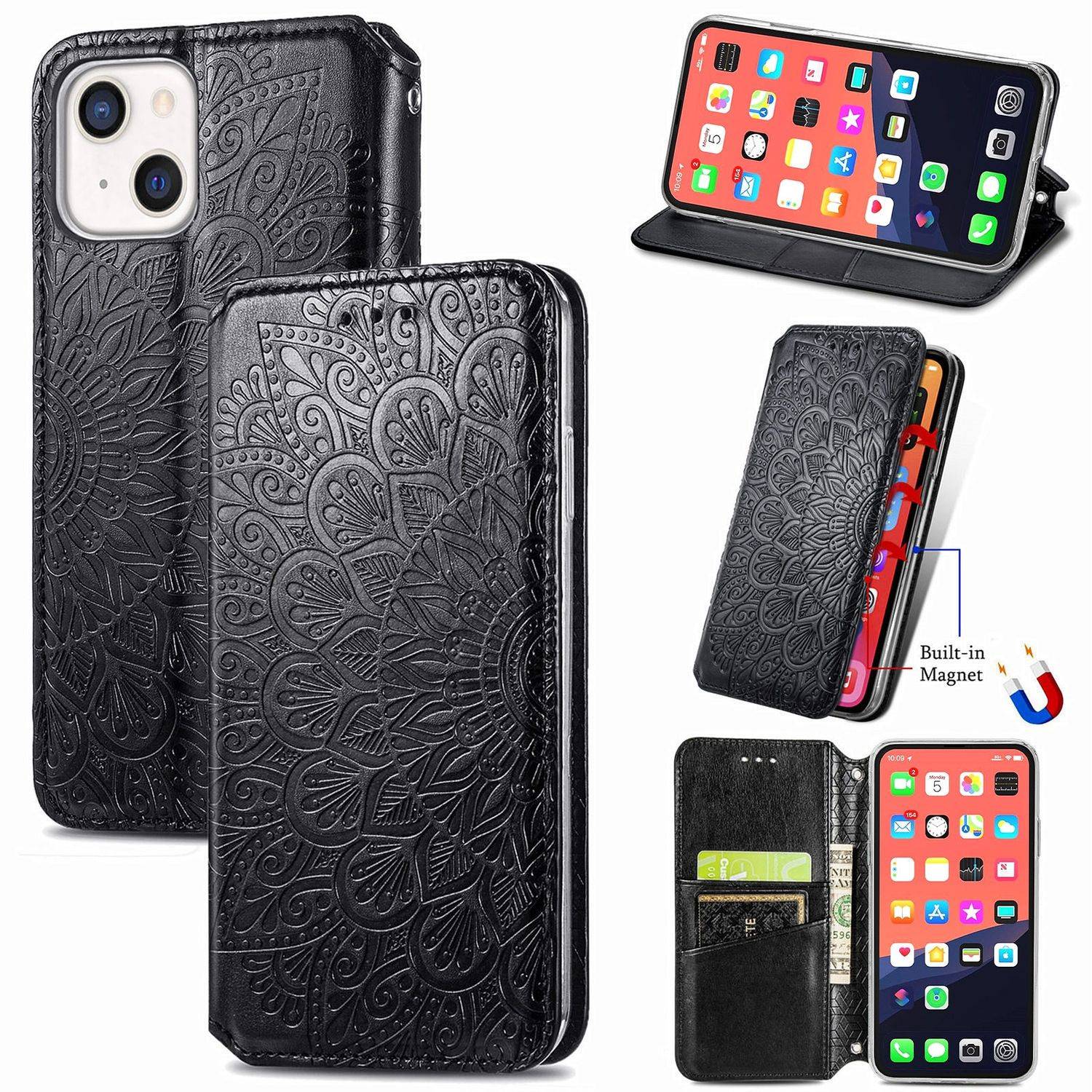 Apple iPhone 13 mini Handyhülle Bookcover Schwarz