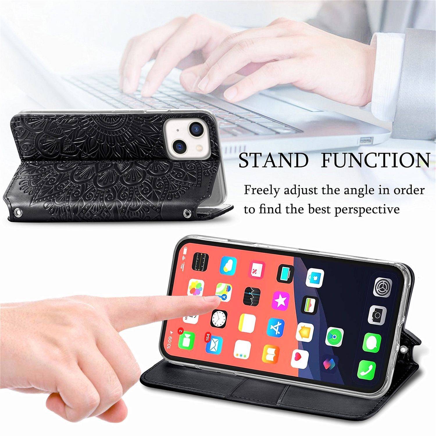 Apple iPhone 13 mini Handyhülle Bookcover Schwarz