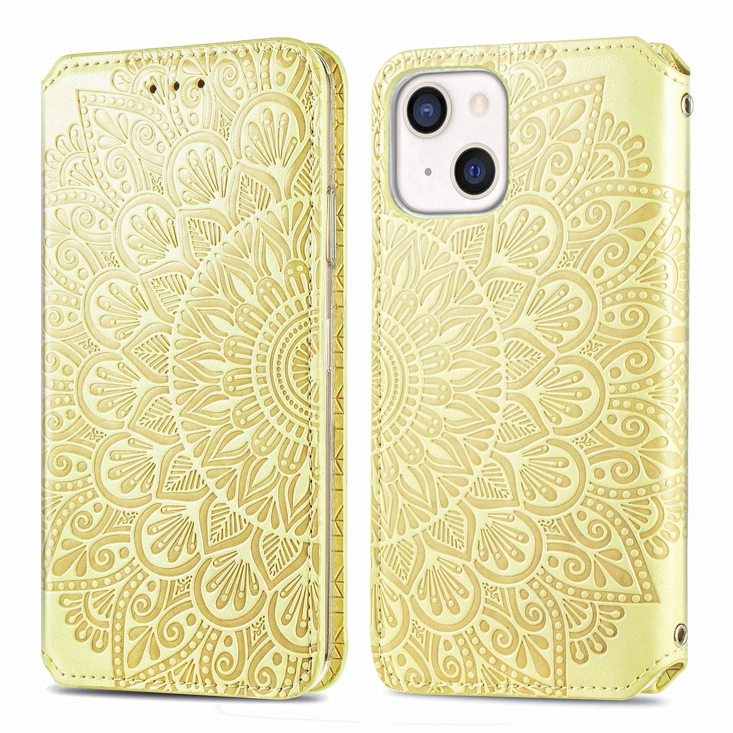 Hülle kompatibel mit Apple iPhone 13 Kunstleder Handyhülle - Handy Case Gelb