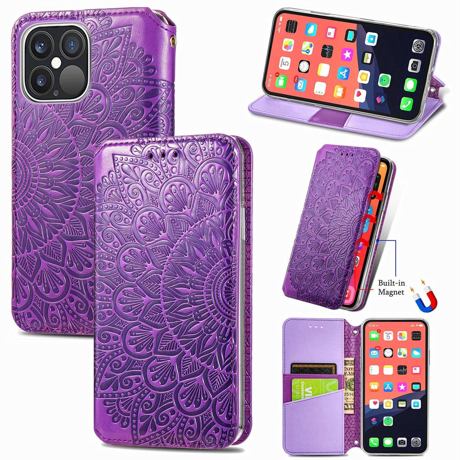 Apple iPhone 13 Pro Handyhülle Bookcover Violett