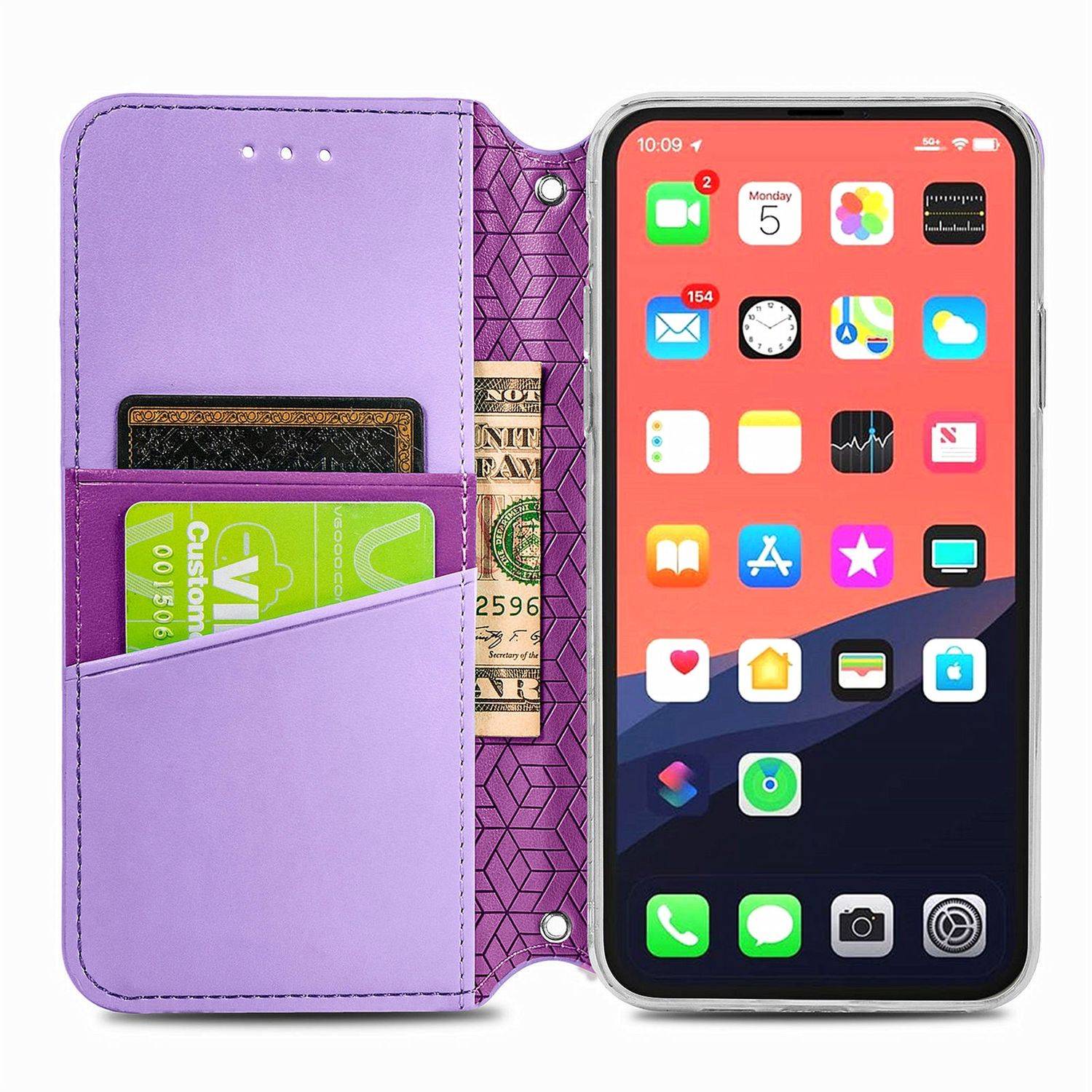 Apple iPhone 13 Pro Handyhülle Bookcover Violett