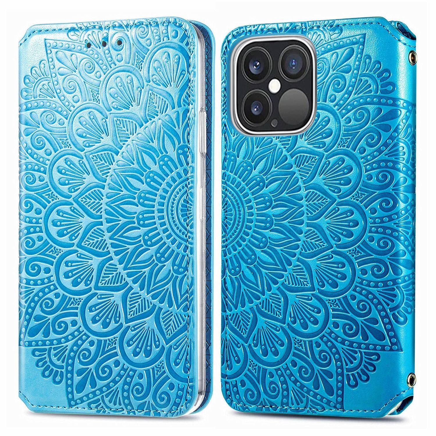 Hülle kompatibel mit Apple iPhone 13 Pro Max Kunstleder Handyhülle - Handy Case Blau