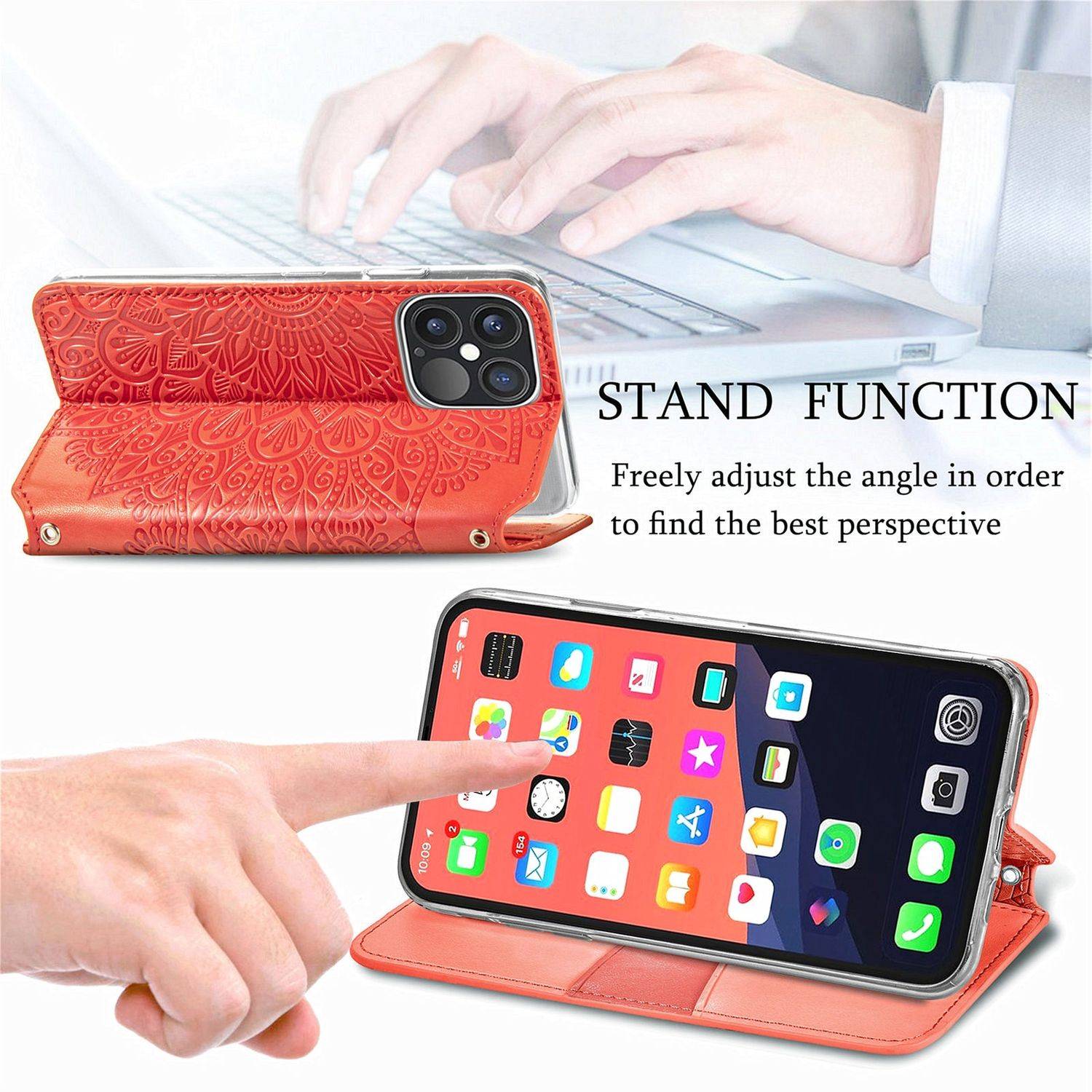 Apple iPhone 13 Pro Max Handyhülle Bookcover Rot