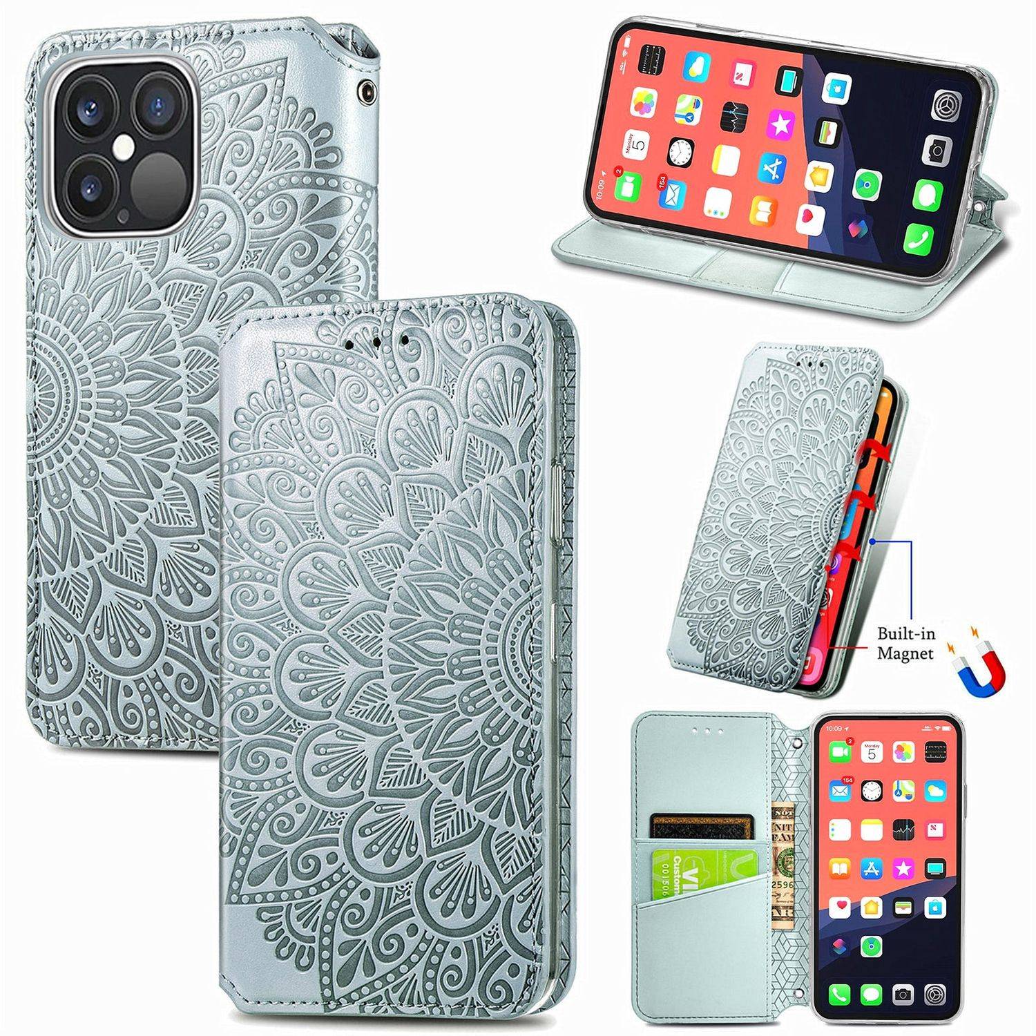 Apple iPhone 13 Pro Max Handyhülle Bookcover Grau