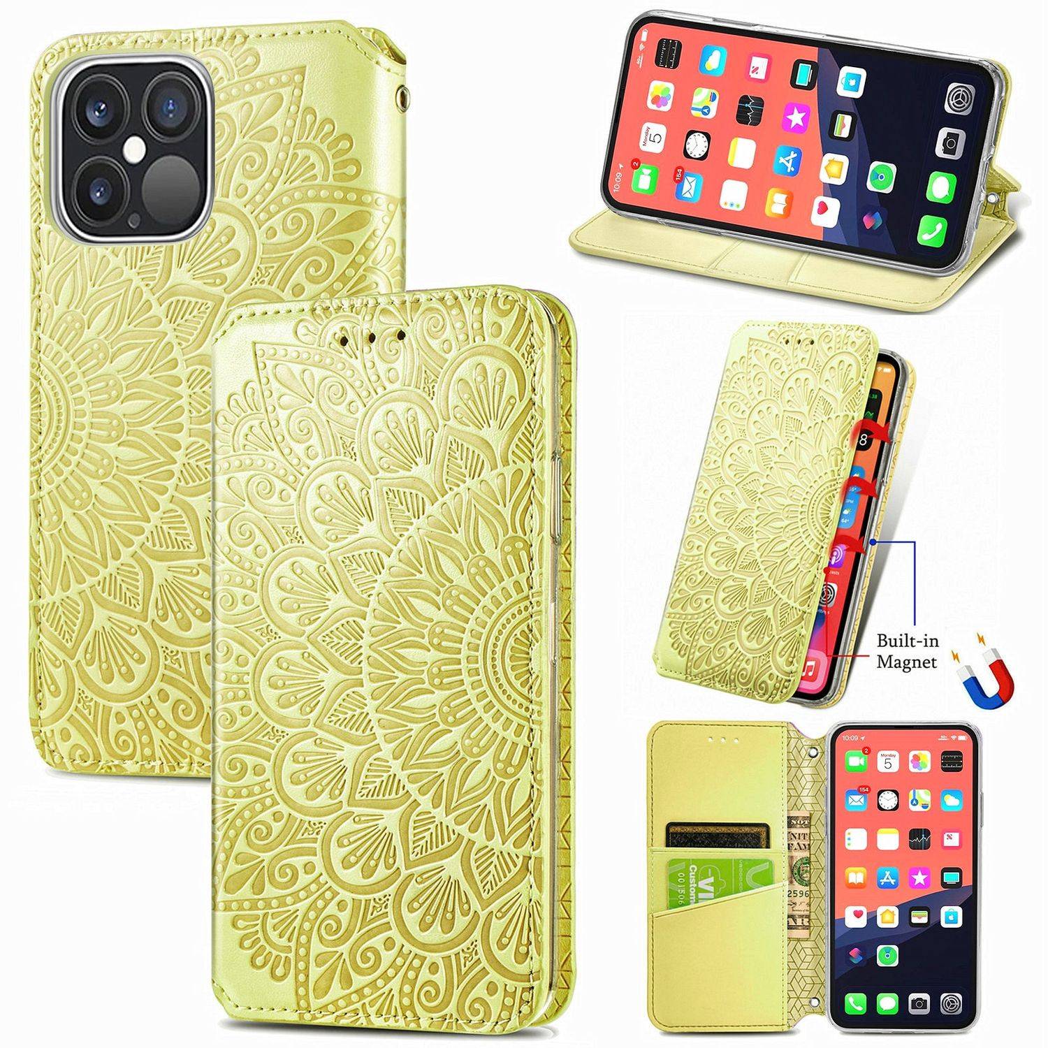 Apple iPhone 13 Pro Max Handyhülle Bookcover Gelb