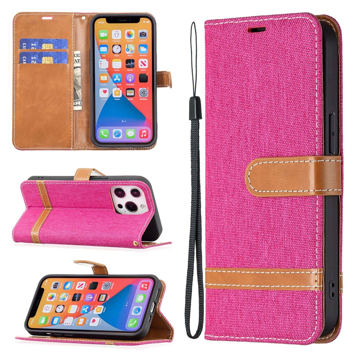 Apple iPhone 13 Pro Max Handyhülle Bookcover Rosa