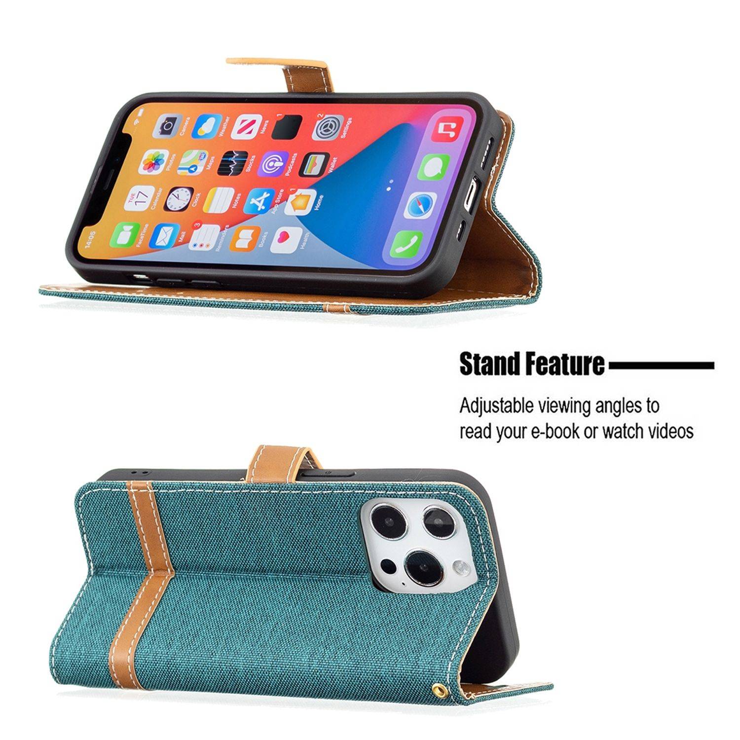 Apple iPhone 13 Pro Max Handyhülle Bookcover Grün